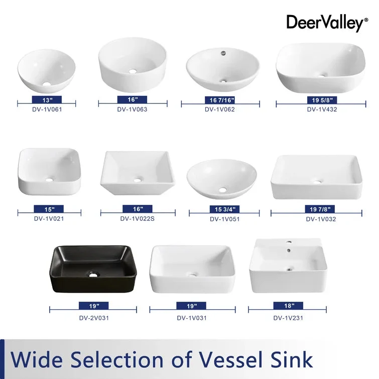 DeerValley DV-1V031 Vessel Sinks Durable Ceramic Easy Install Scratch-Resistant - Image 16