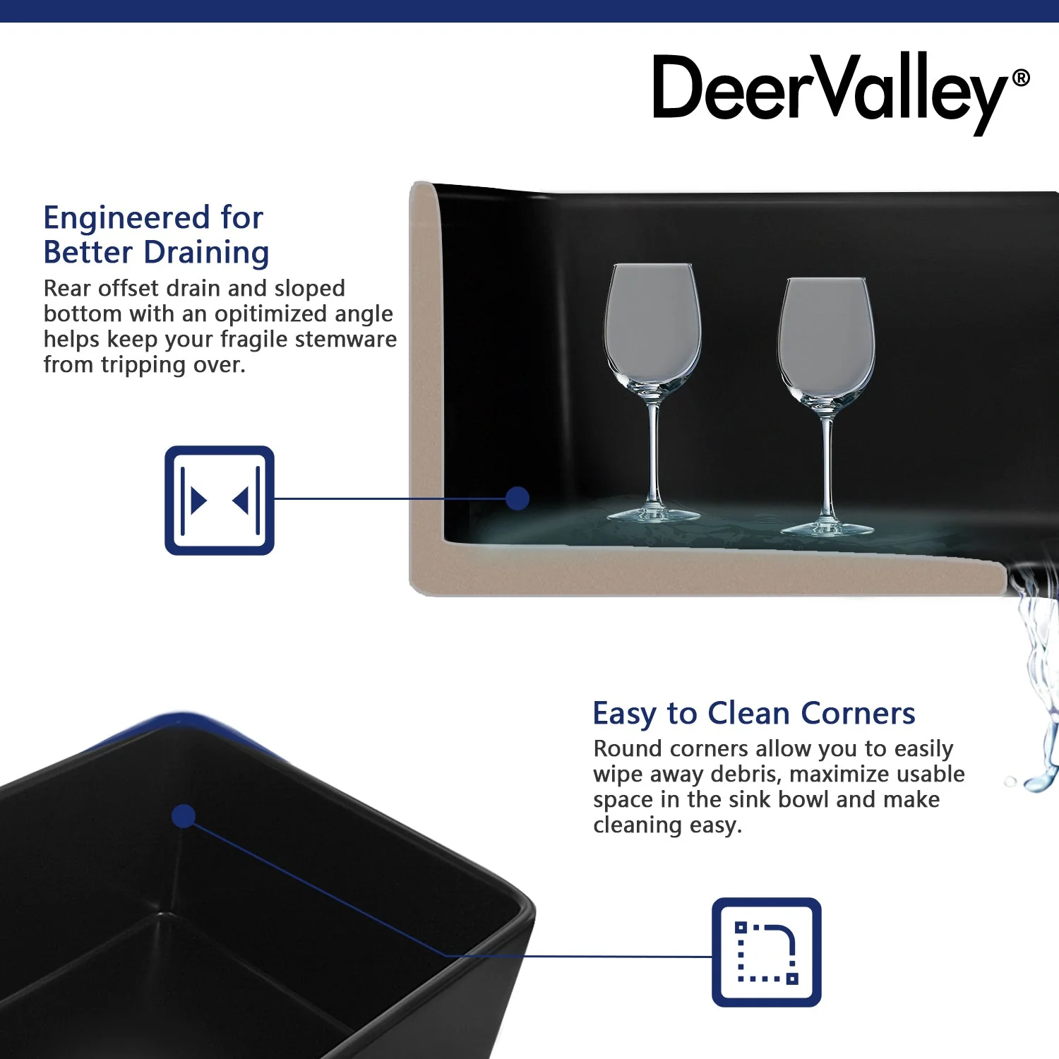 DeerValley DV-1K0012 Farmhouse Kitchen Sink – High Gloss Scratch-Resist Drop-In - Image 17