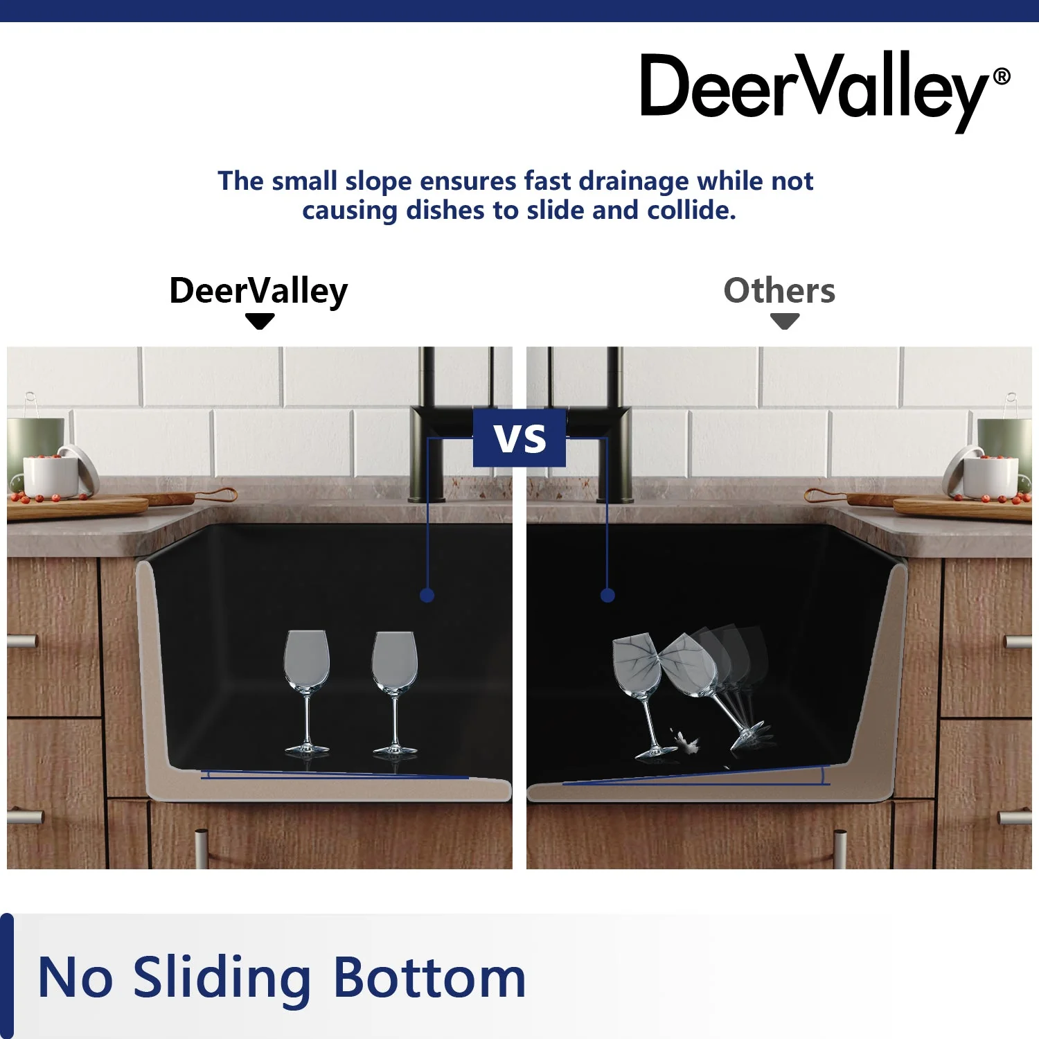 DeerValley DV-1K0012 Farmhouse Kitchen Sink – High Gloss Scratch-Resist Drop-In - Image 18