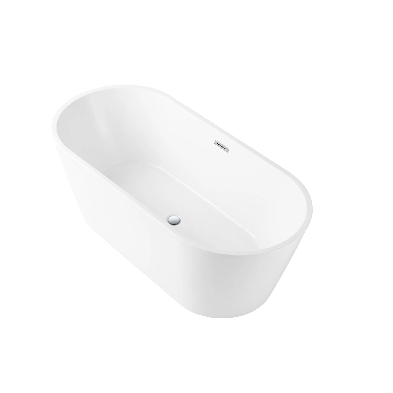DeerValley DV-1T133S 67 in. Acrylic Freestanding Deep Soaking Tub, Drain/Overflow, White - Image 9