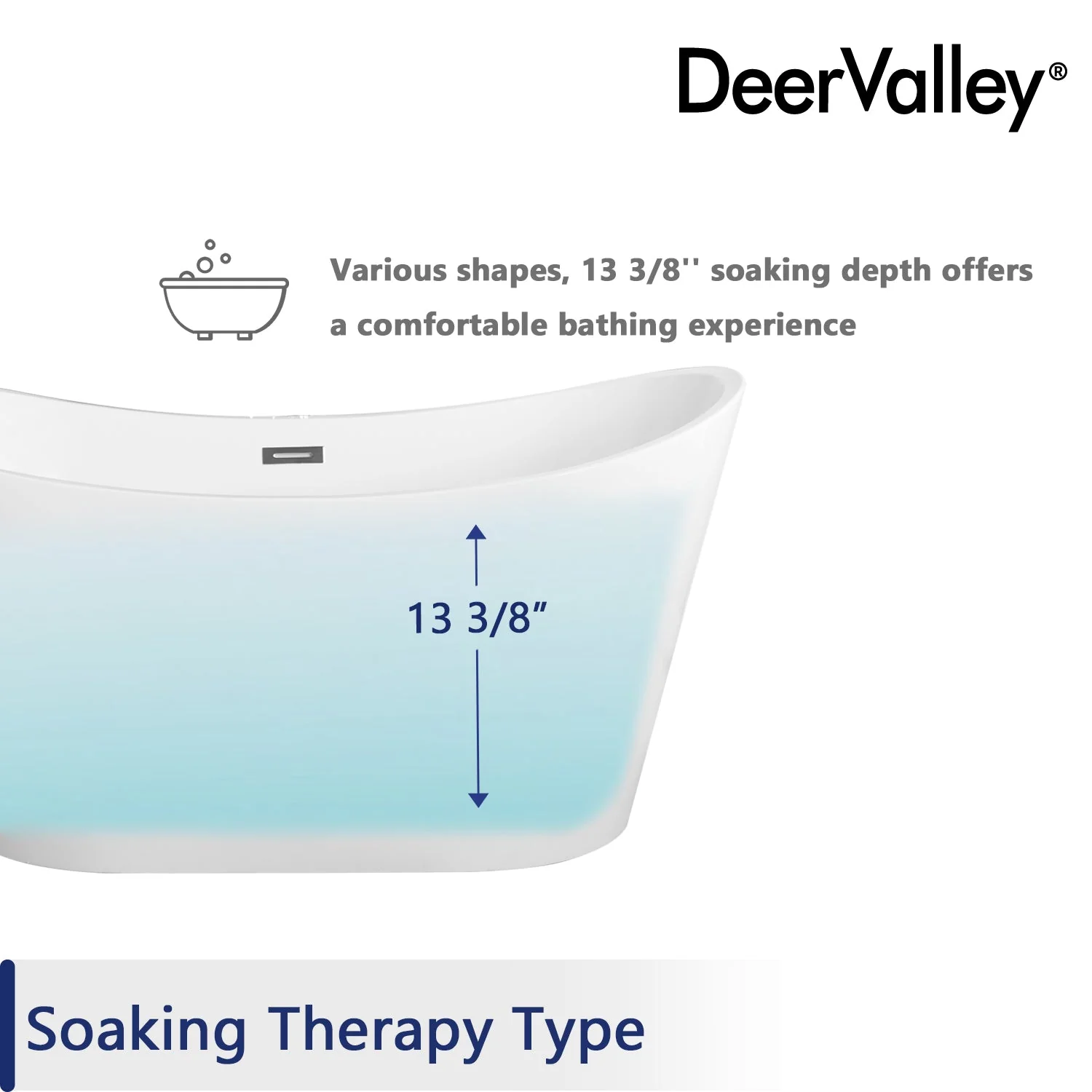 DeerValley DV-1T151S HORIZON 59" X 30" Freestanding Acrylic Bathtub - Image 14