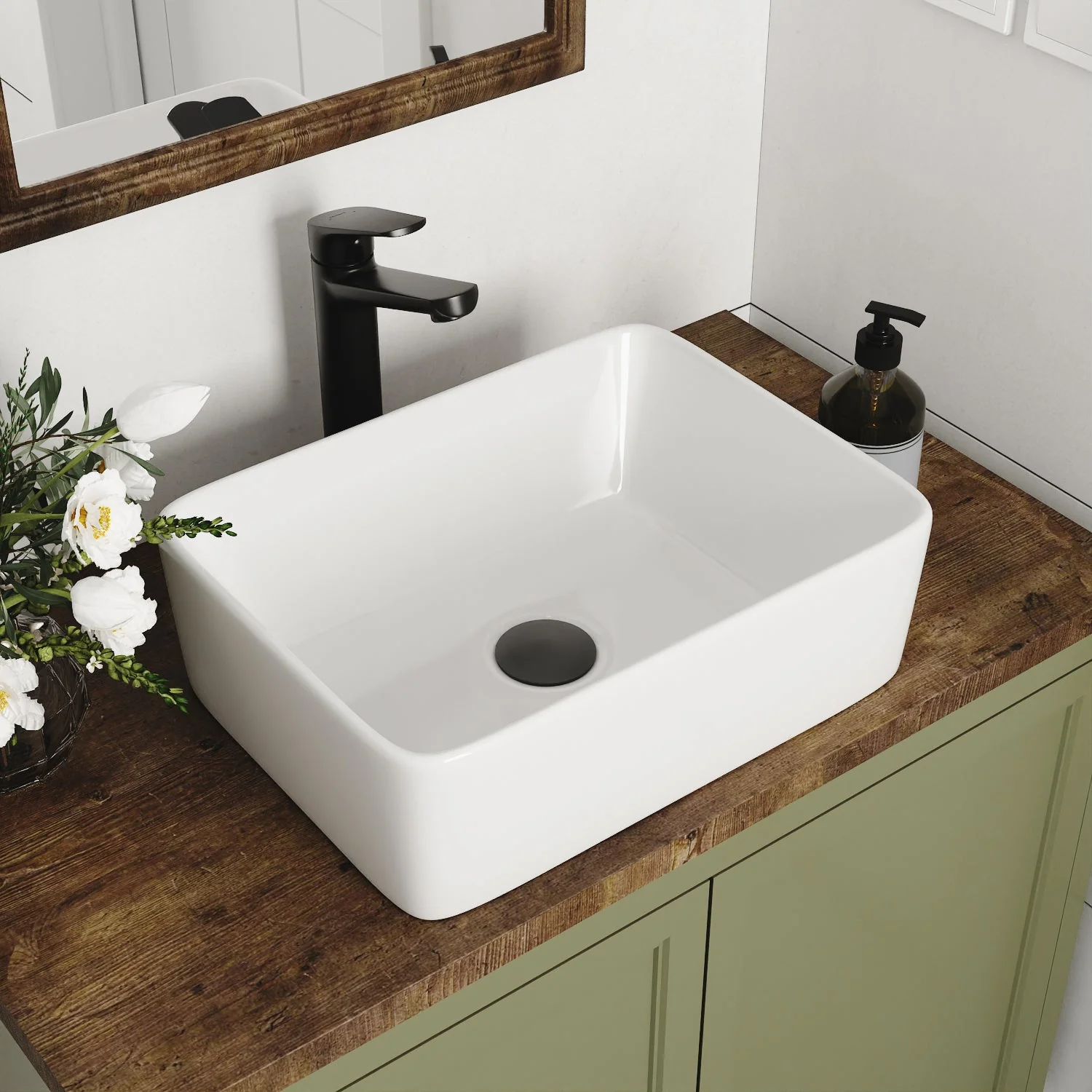 DeerValley DV-1V0048 Vessel Sinks Modern Glossy Finish Seamless Ceramic Easy Clean