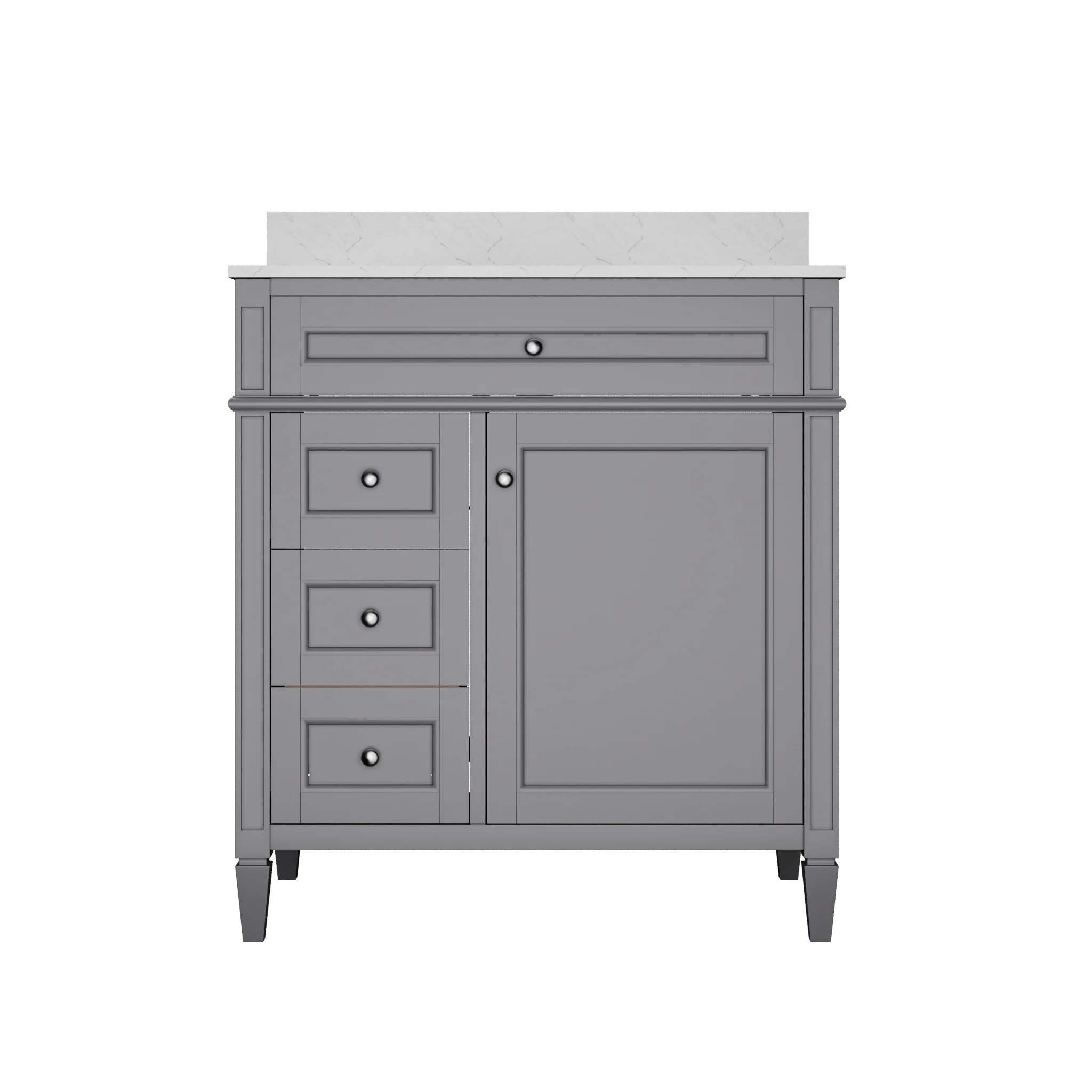 DeerValley 30 Inch Bathroom Vanity with Sink and Backsplash, Pre-Assembled Modern Bath Cabinet with Storage, Soft Close Doors, White / Light Gray - Image 21