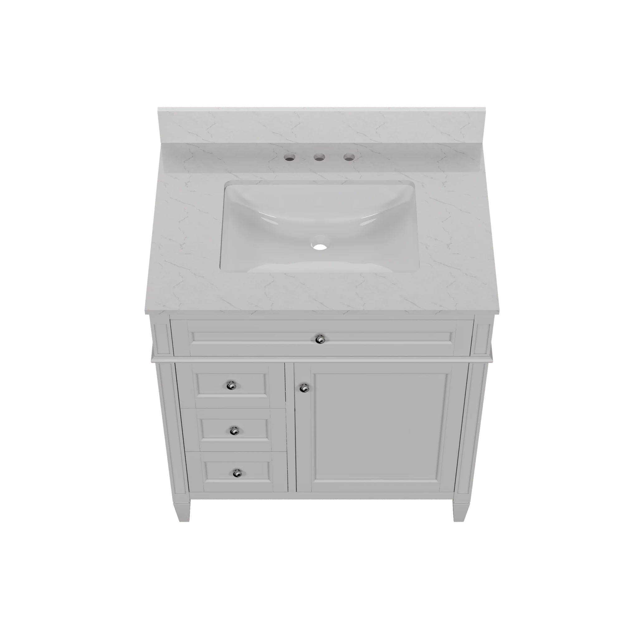 DeerValley 30 Inch Bathroom Vanity with Sink and Backsplash, Pre-Assembled Modern Bath Cabinet with Storage, Soft Close Doors, White / Light Gray - Image 7