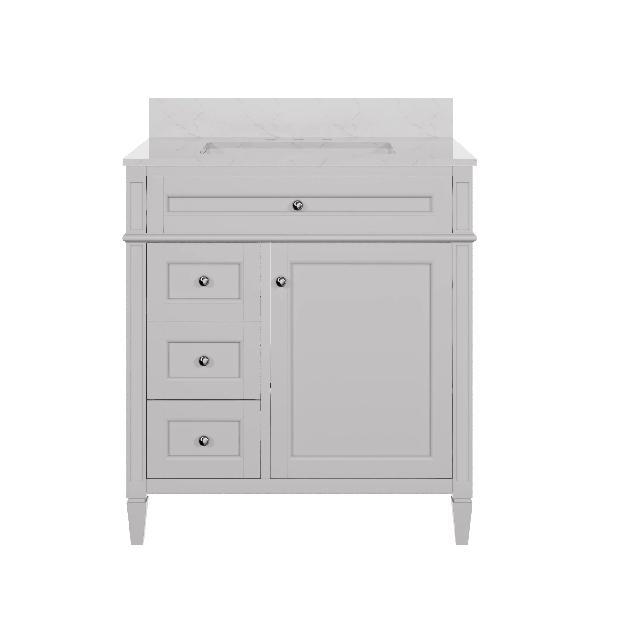 DeerValley 30 Inch Bathroom Vanity with Sink and Backsplash, Pre-Assembled Modern Bath Cabinet with Storage, Soft Close Doors, White / Light Gray - Image 8