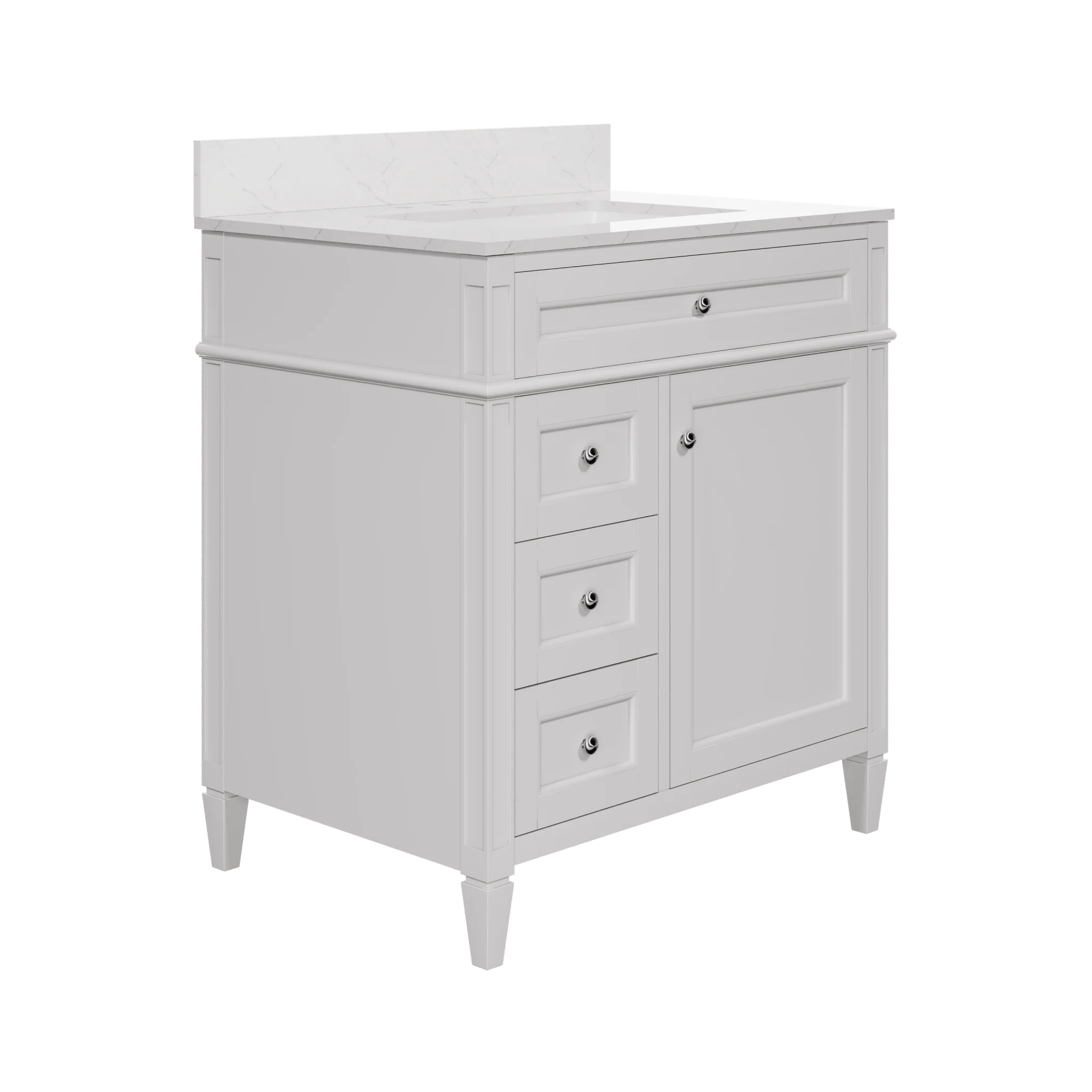 DeerValley 30 Inch Bathroom Vanity with Sink and Backsplash, Pre-Assembled Modern Bath Cabinet with Storage, Soft Close Doors, White / Light Gray - Image 9
