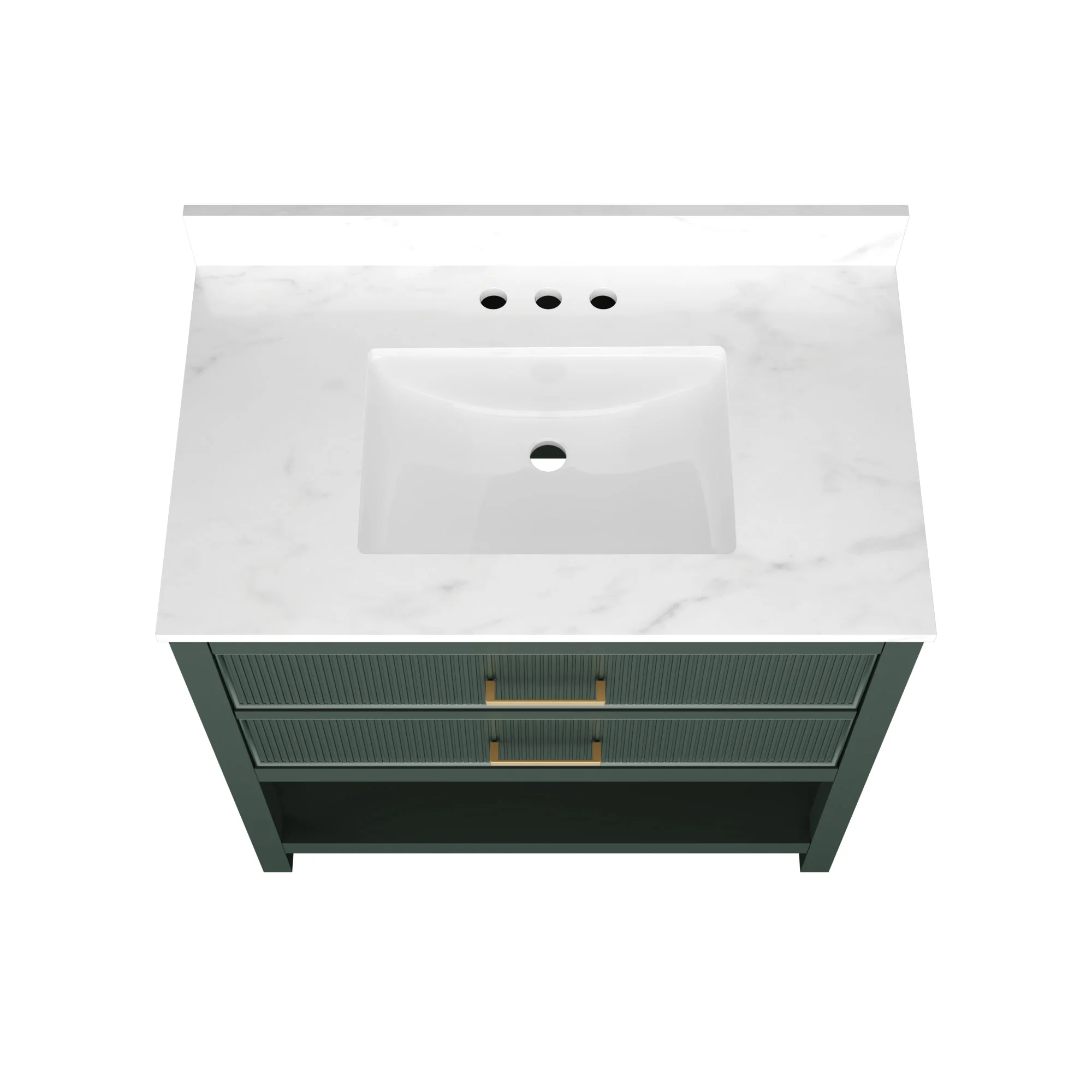 DeerValley Bath DV-1BV0452GN/BU 36" Fully Assembled Single Bathroom Vanity with Artificial Marble Top, Green&Blue - Image 11