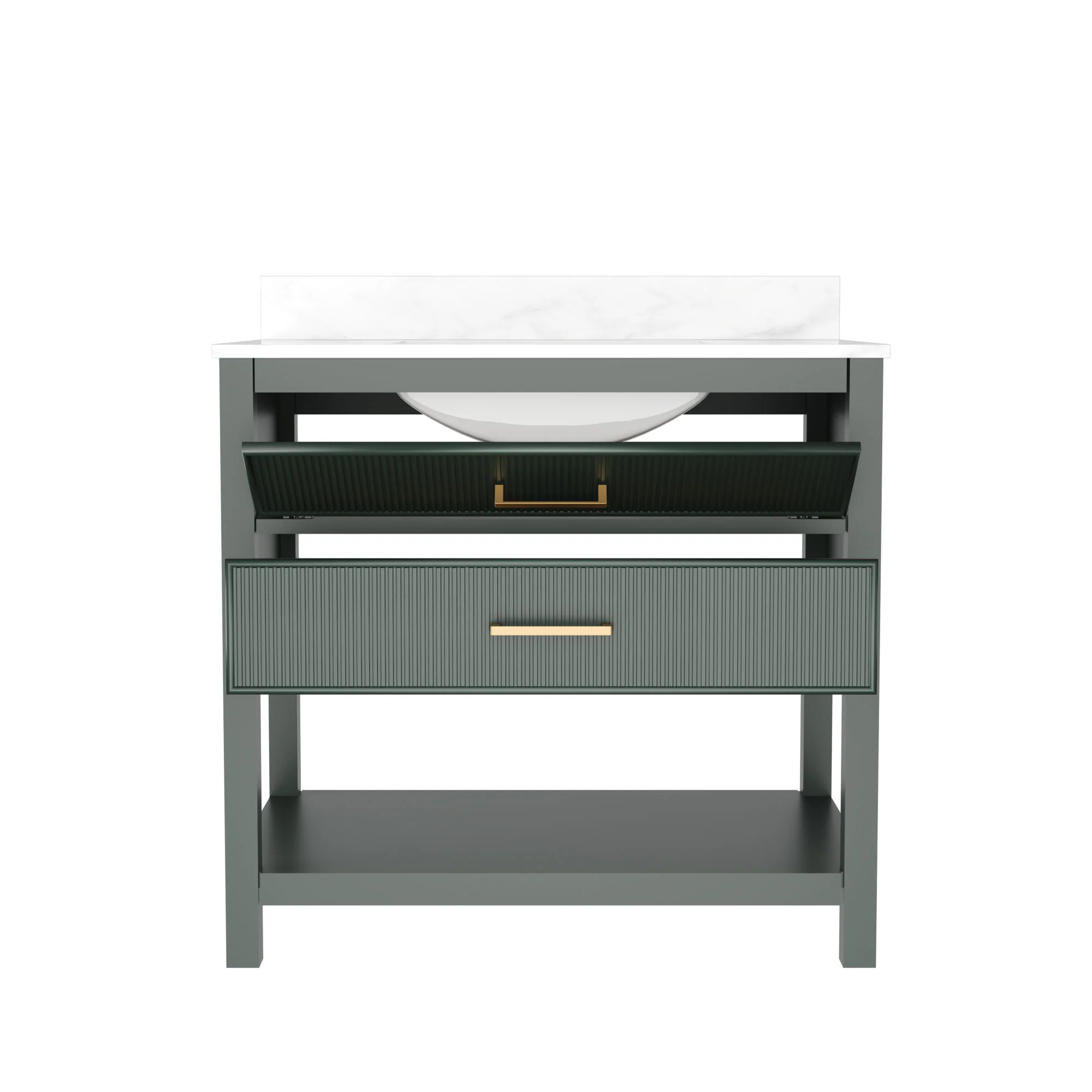 DeerValley Bath DV-1BV0452GN/BU 36" Fully Assembled Single Bathroom Vanity with Artificial Marble Top, Green&Blue - Image 55