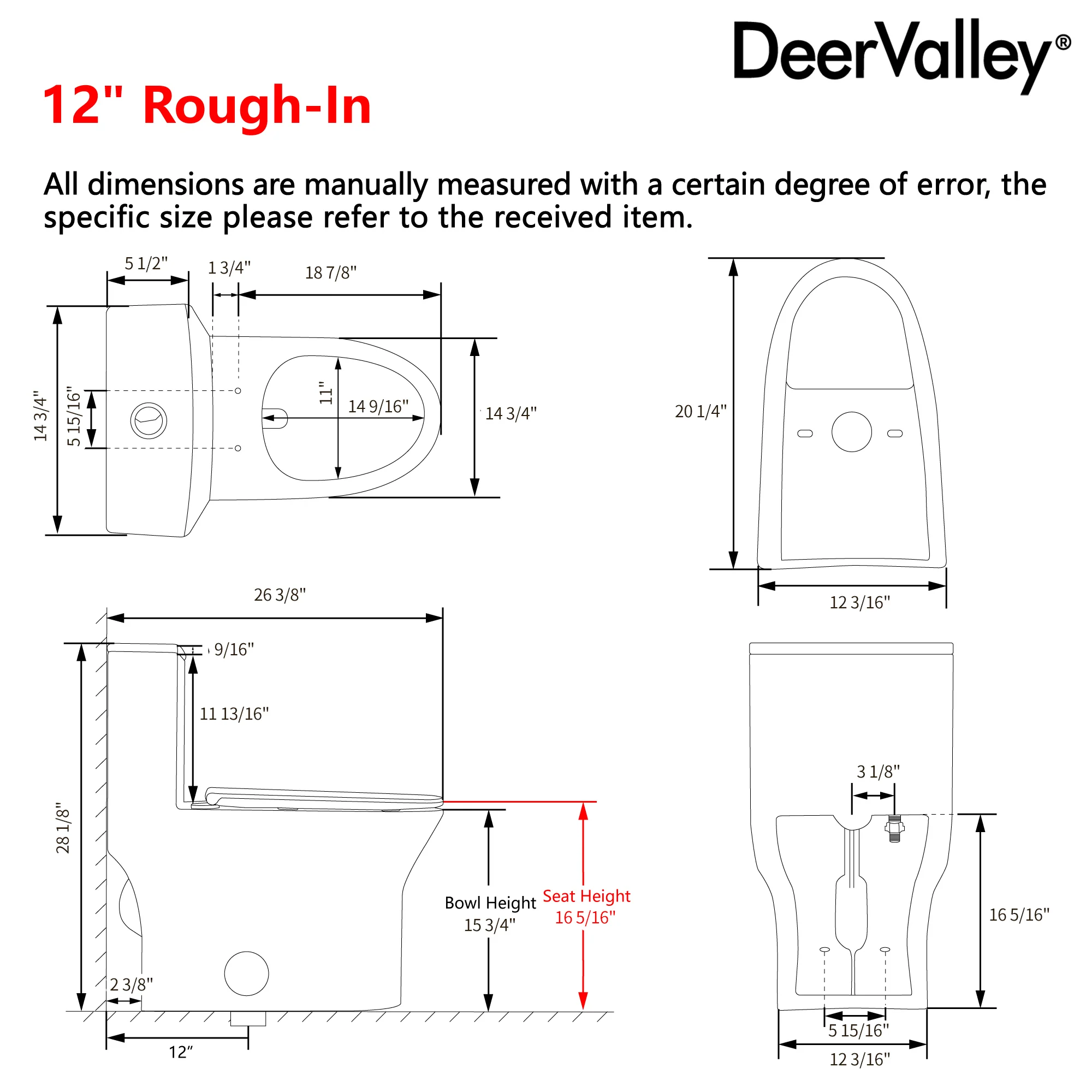 DeerValley DV-1F0250 One-Piece Toilet Soft-Close Seat Skirted Design Dual Flush - Image 13