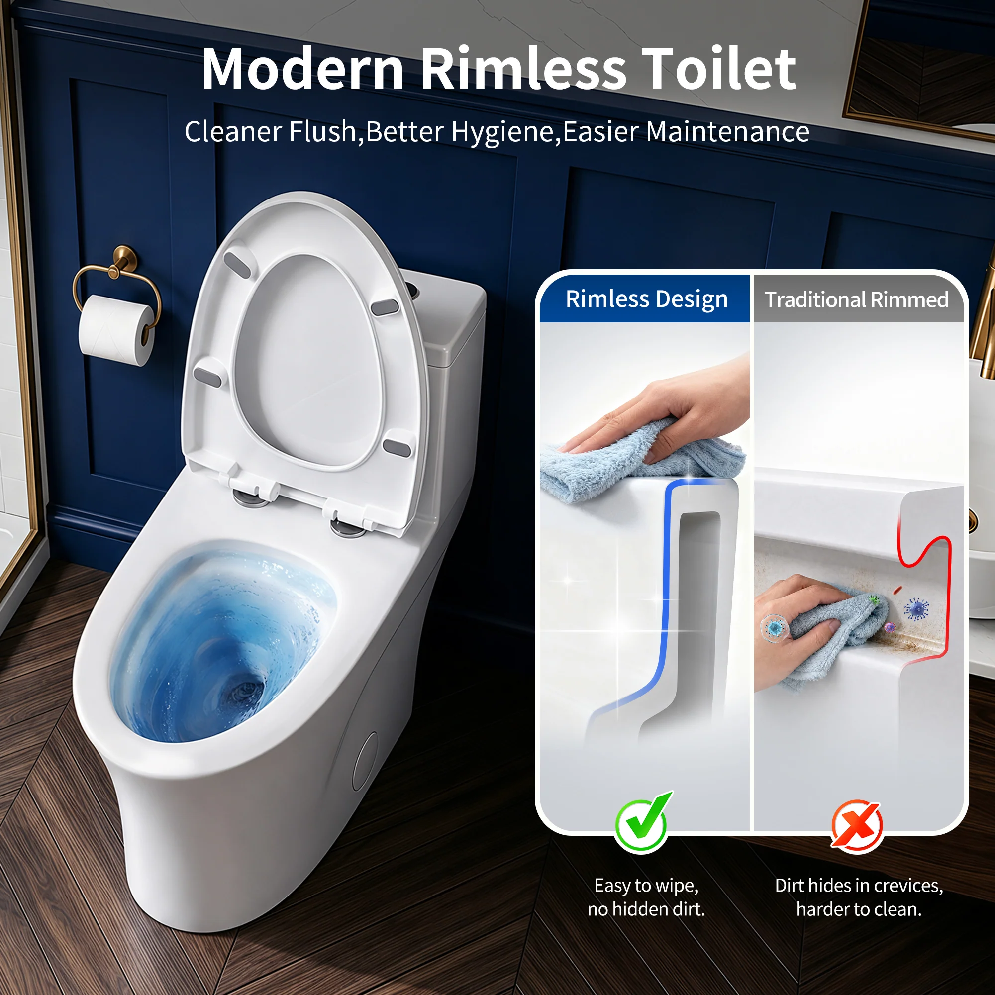 DeerValley DV-1F0437 One Piece Elongated Toilet – Dual Flush & Rimless, ADA Height, Seat Included - Image 14