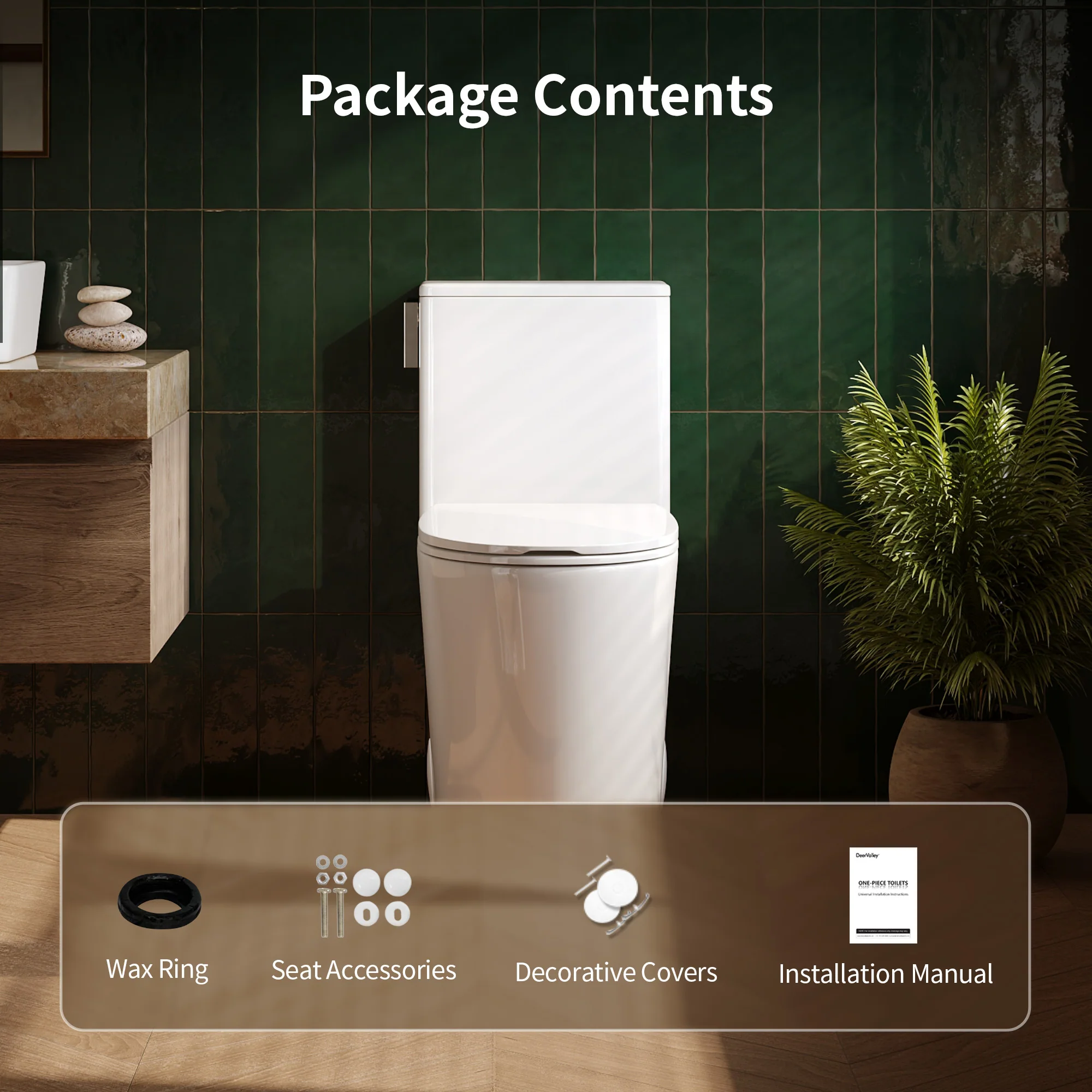 DeerValley DV-1F0470 One-Piece Toilet, Self-Cleaning Glaze & Dual Flush System - Image 11