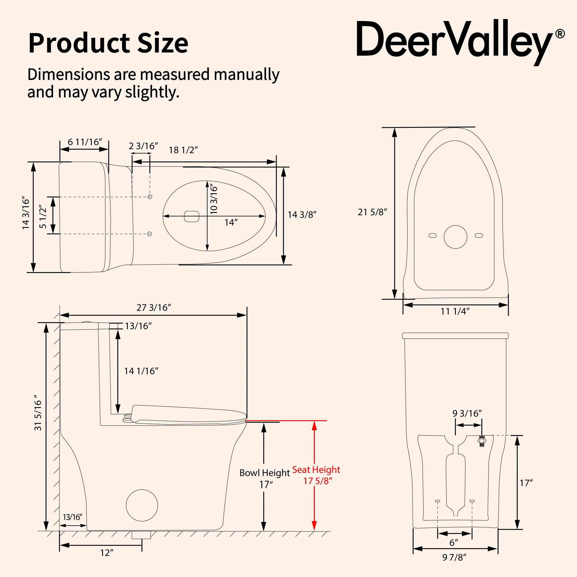 DeerValley DV-1F0470 One-Piece Toilet, Self-Cleaning Glaze & Dual Flush System - Image 12