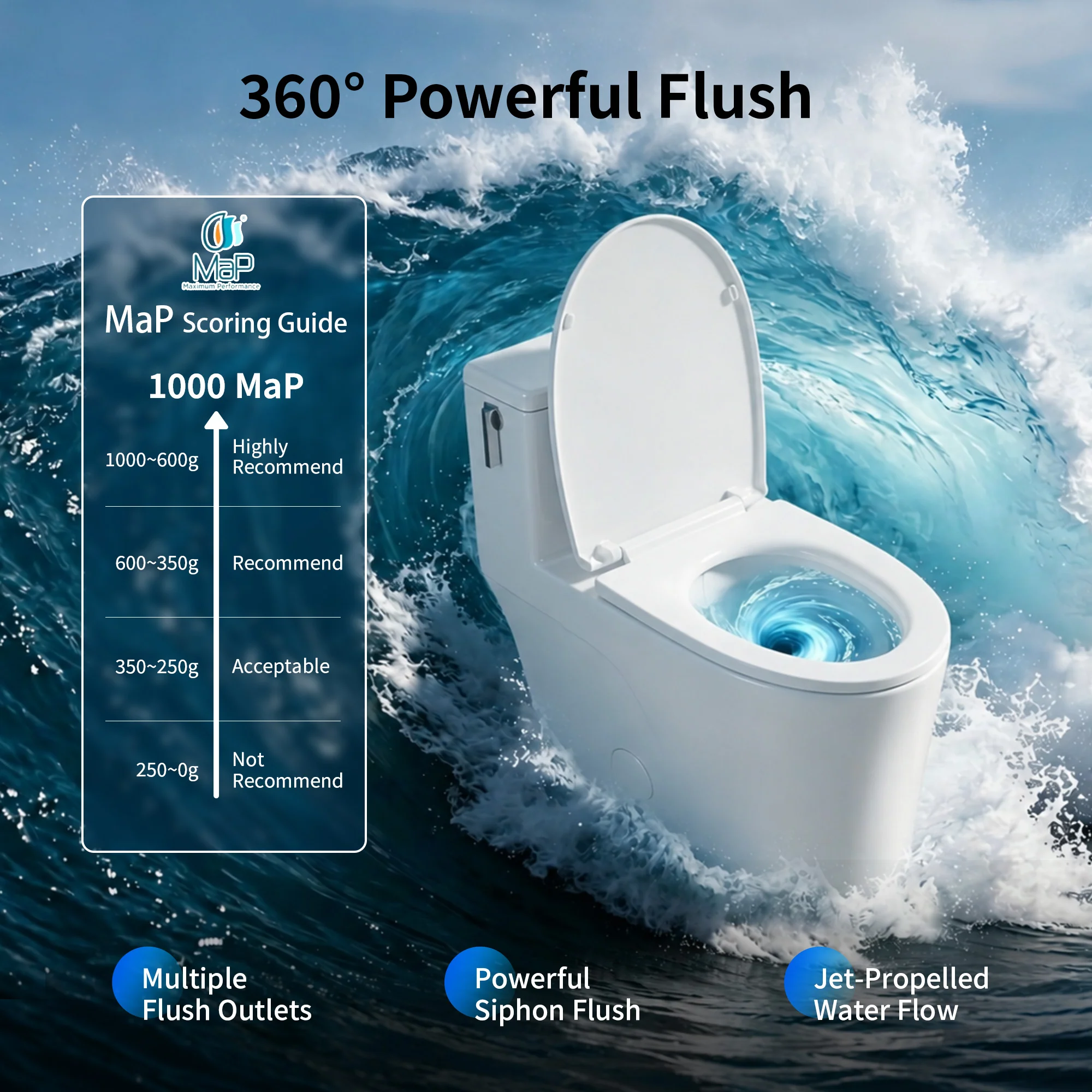 DeerValley DV-1F0470 One-Piece Toilet, Self-Cleaning Glaze & Dual Flush System - Image 4
