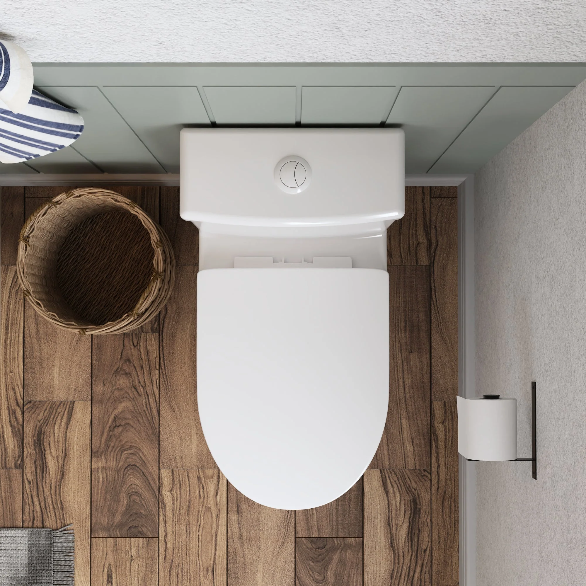 DeerValley Liberty Compact Toilets with Crisp White Button - High-Efficiency Round Toilet (Seat Included),DV-1F52812-G/W/B - Image 12