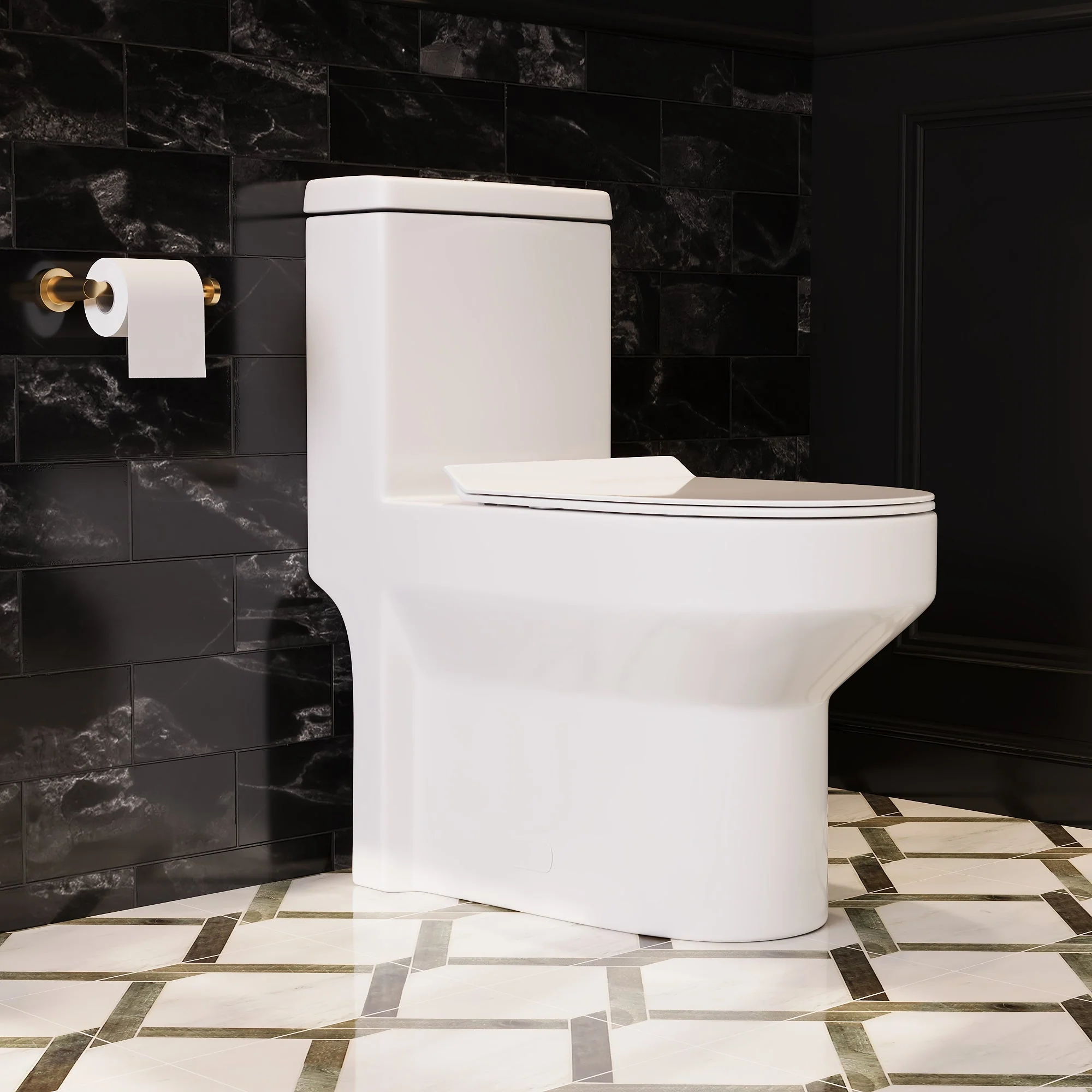 DeerValley DV-1F52812Pro One-piece Toilets Upgraded Compact Design Powerful Cyclone Flush 1.0/1.53 GPF