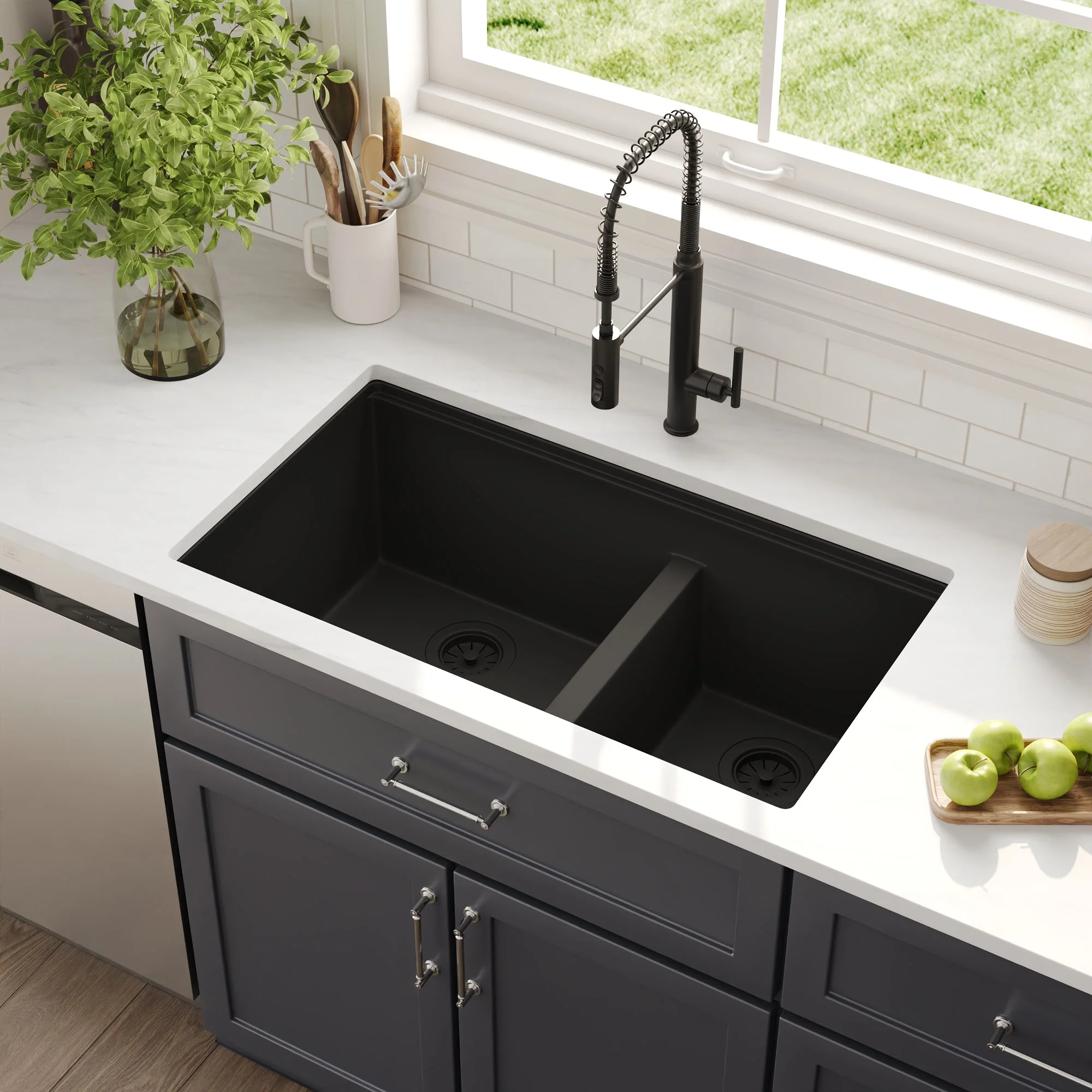 DeerValley DV-1K0172 Granite Composite Kitchen Sinks Undermount Quiet Drain - Image 11