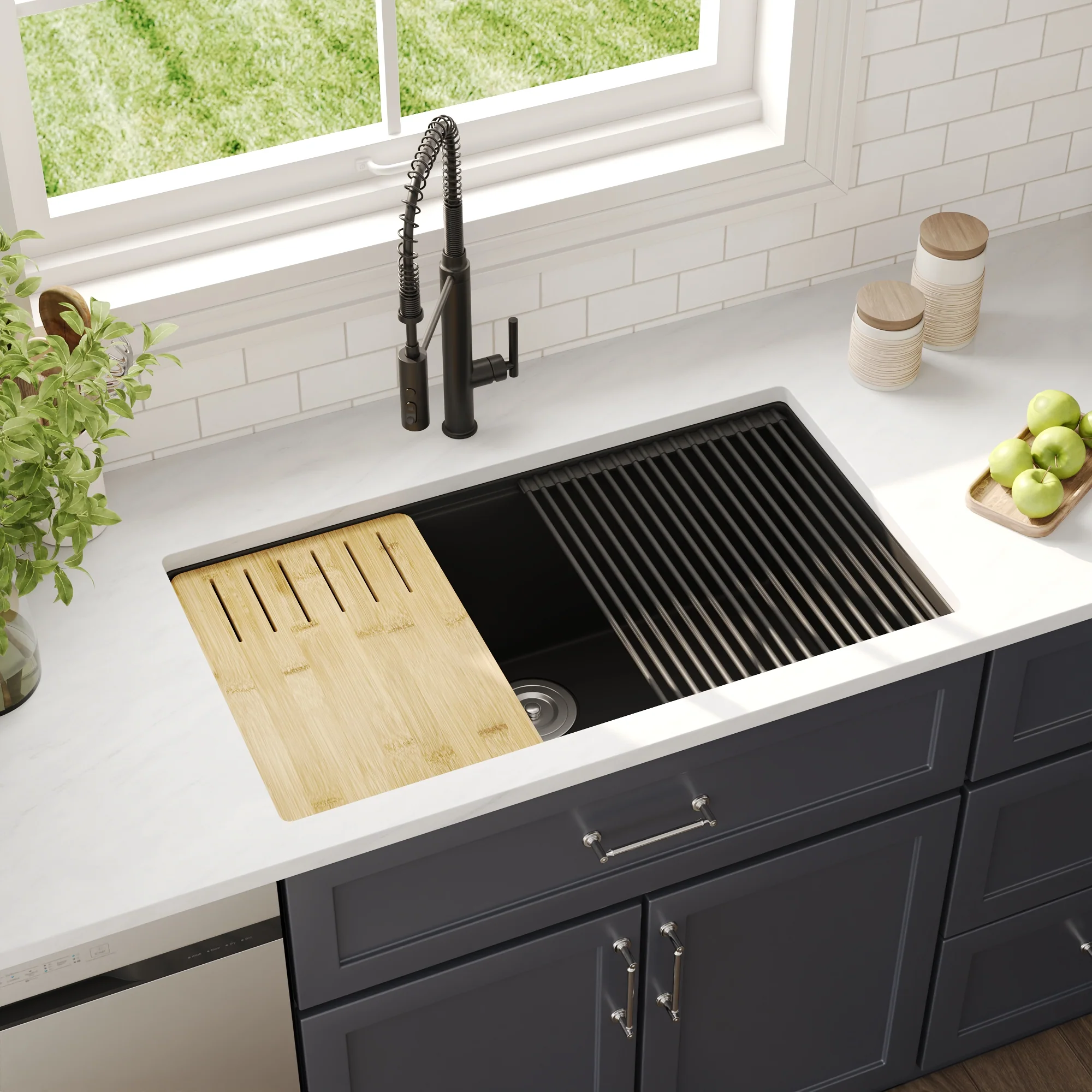 DeerValley DV-1K0172 Granite Composite Kitchen Sinks Undermount Quiet Drain - Image 16
