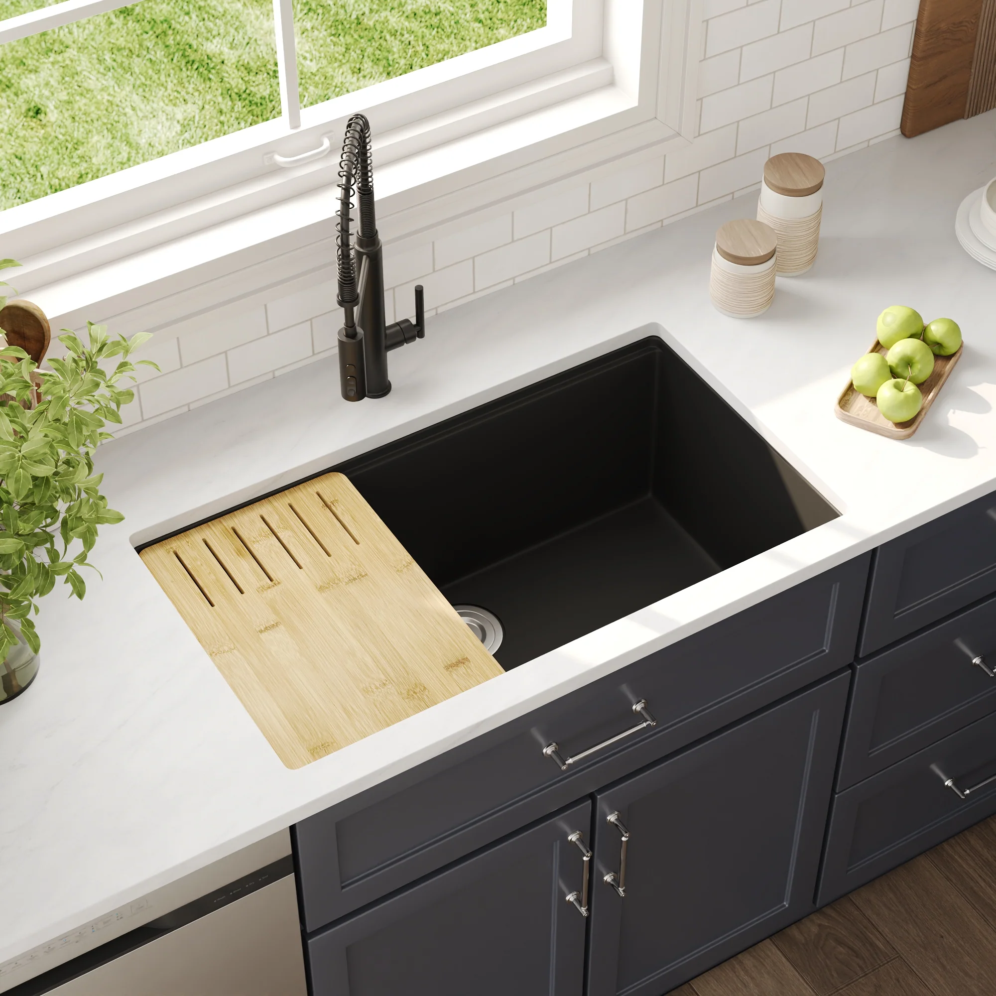 DeerValley DV-1K0172 Granite Composite Kitchen Sinks Undermount Quiet Drain - Image 17