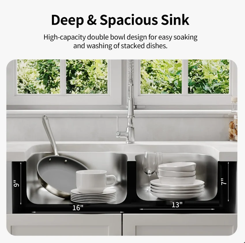 Deervalley DV-1K0542  Stainless Steel Kitchen Sink With Basket Strainer & Bottom Grids - Image 7