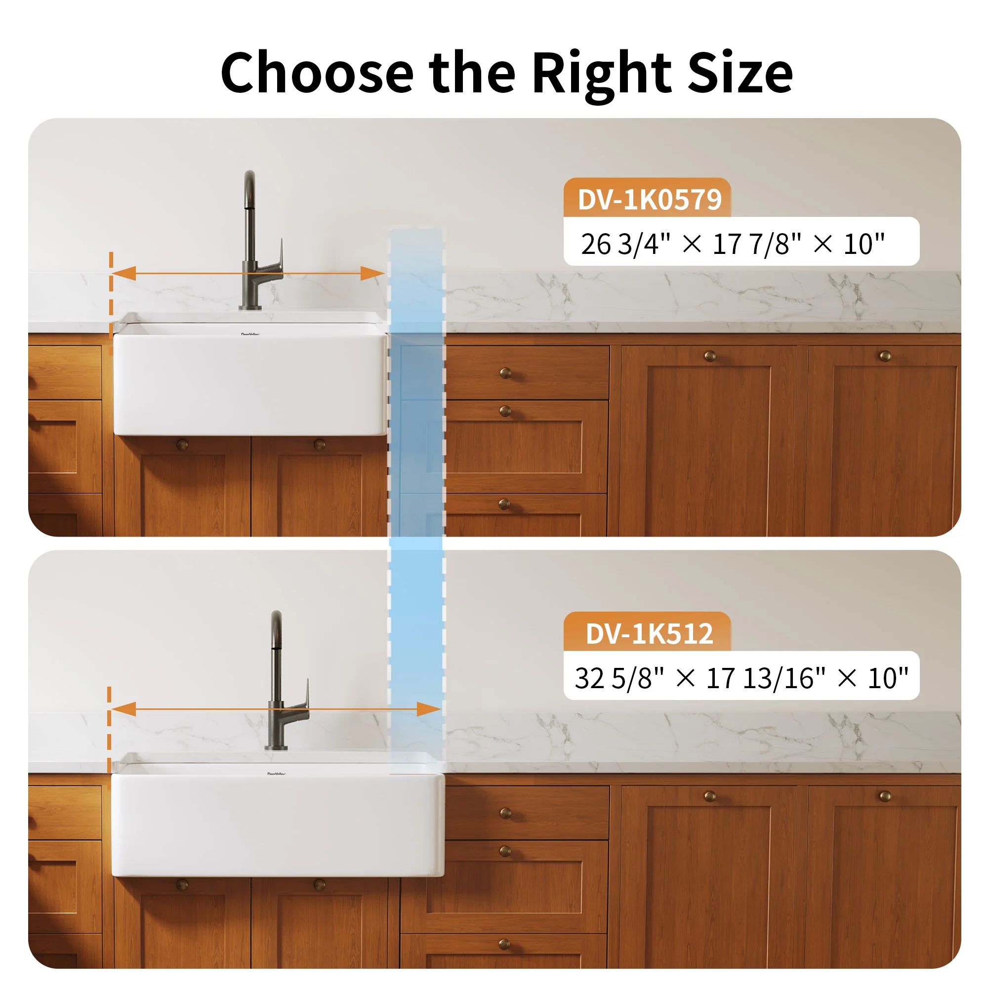Deervalley DV-1K0579 Fireclay Farmhouse Kitchen Sink, Apron Front Single Bowl Workstation Sink With Accessories - Image 12