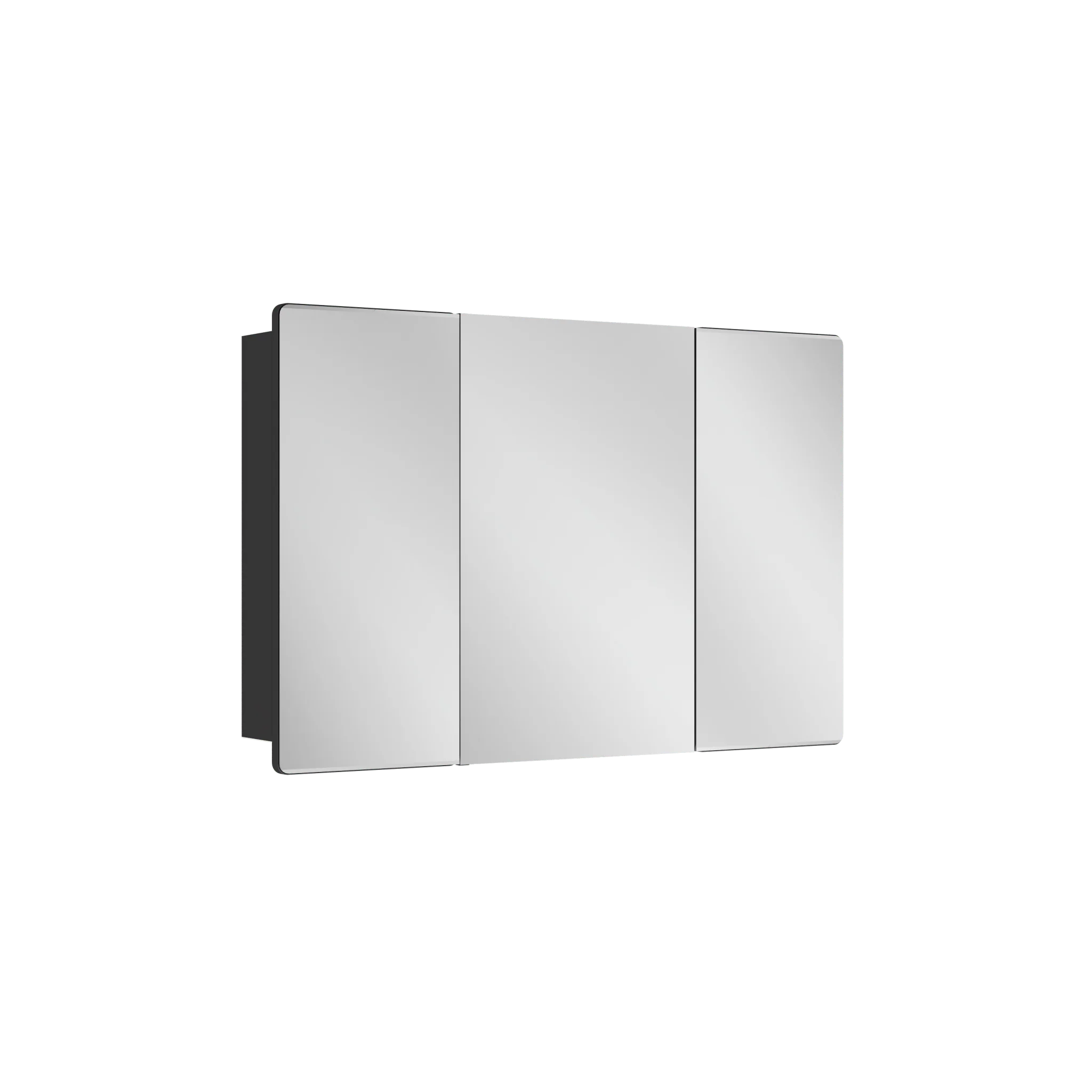 DeerValley Three-Door Wall-Mounted Mirror Cabinet with Black Aluminum Frame and Inner Storage - Image 3