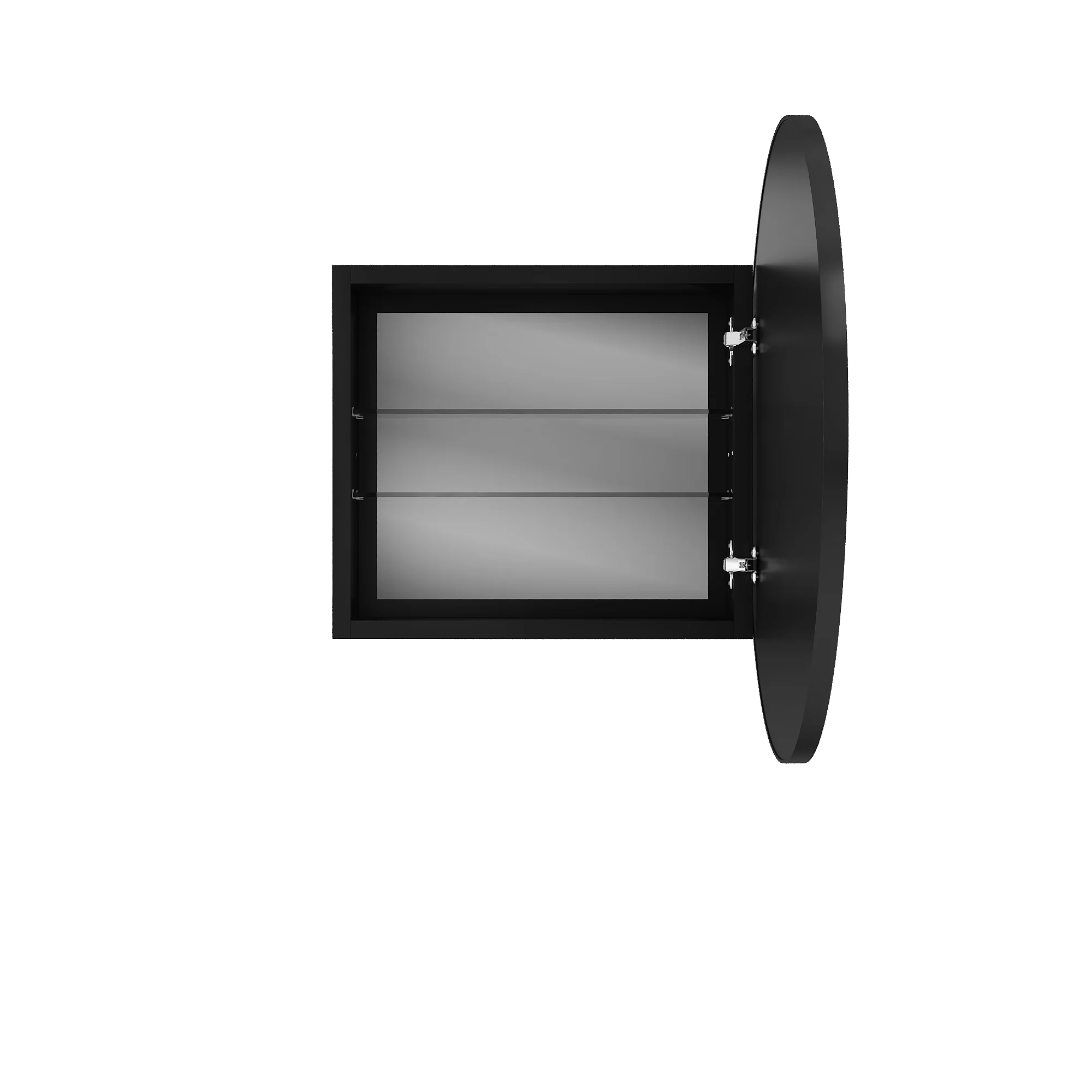 DeerValley DV-1MC0402 24" Round Door Aluminum Bathroom Medicine Cabinet, Wall Mounted Mirror Cabinet with Interior Mirror, Adjustable Glass Shelves, Rust-Resistant & Soft-Closing Hinge, Modern Space-Saving Design - Image 9