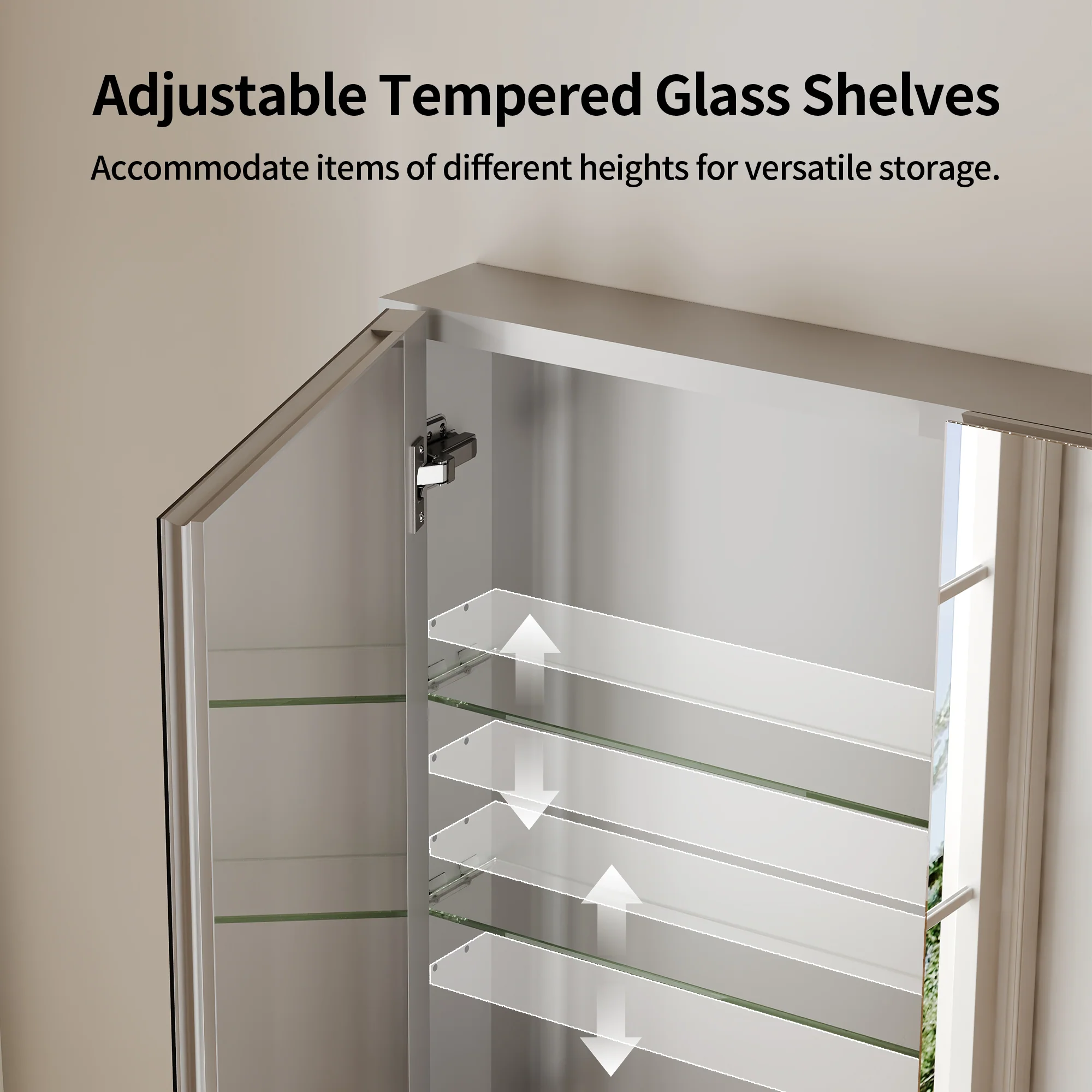 DeerValley DV-1MC0498/499/500 LED Medicine Cabinet – Adjustable Color Temp, Anti-Fog & Double Door - Image 13