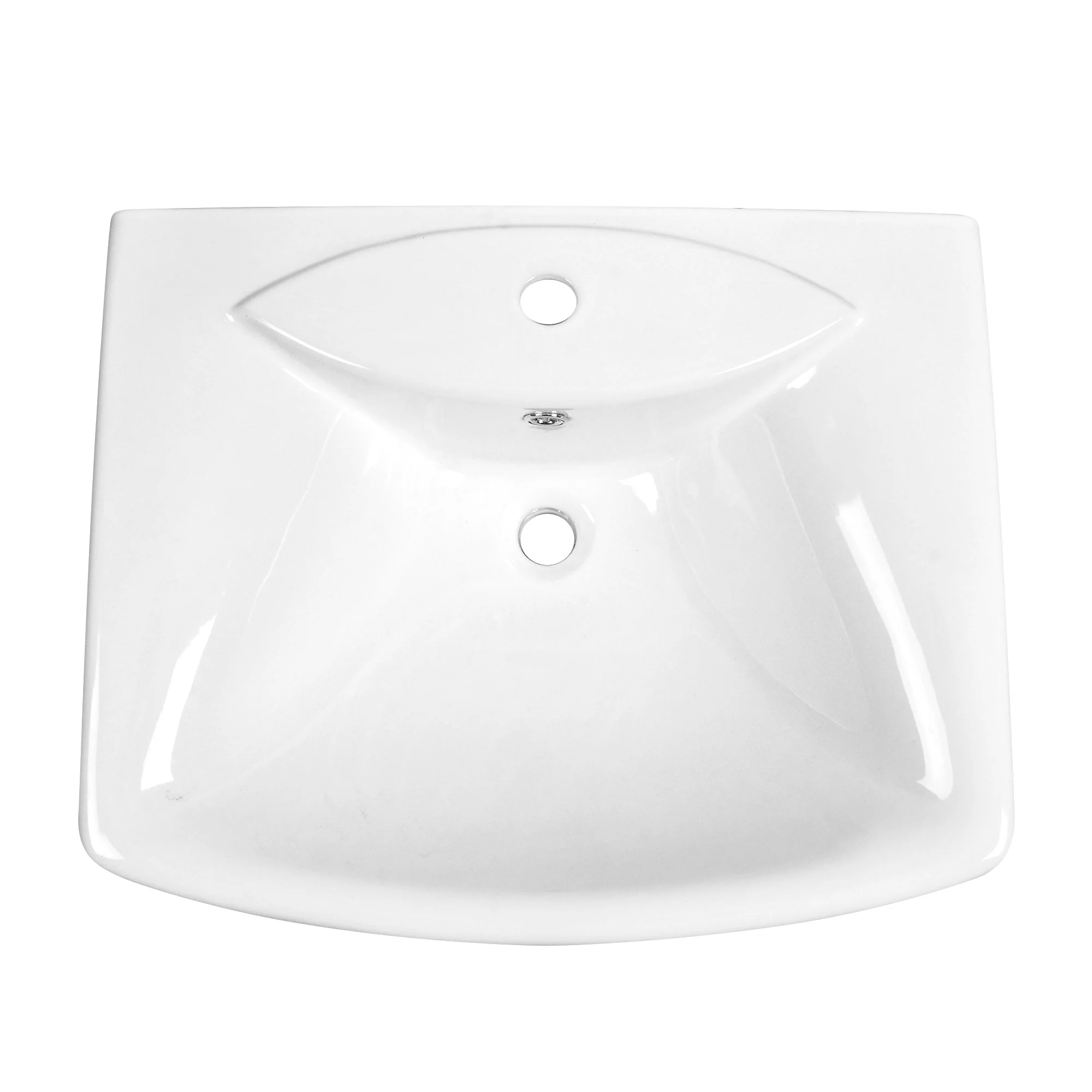 APEX 33.8" Rectangular Pedestal Bathroom Sink, Single Faucet Holes - Image 6
