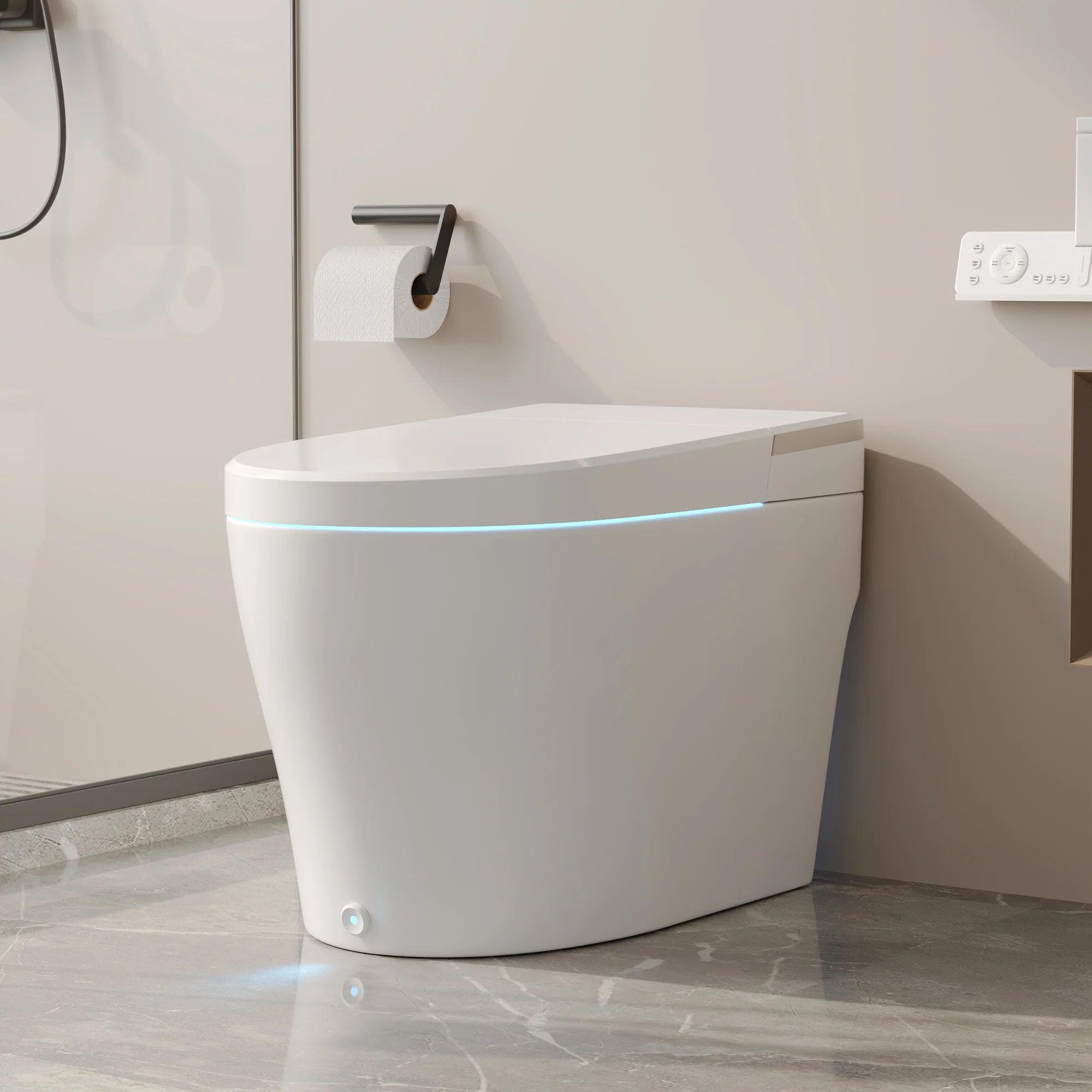 DeerValley DV-1S0029/V1/V3 Tankless Elongated Smart Toilet, One-Piece Elongated Smart Toilet with Foot Kick Flush (Seat Included) - Image 14