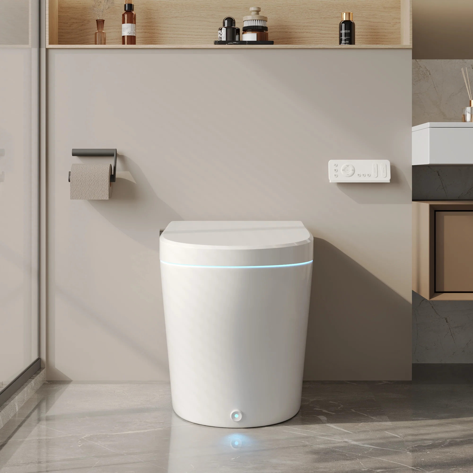 DeerValley DV-1S0029/V1/V3 Tankless Elongated Smart Toilet, One-Piece Elongated Smart Toilet with Foot Kick Flush (Seat Included) - Image 18