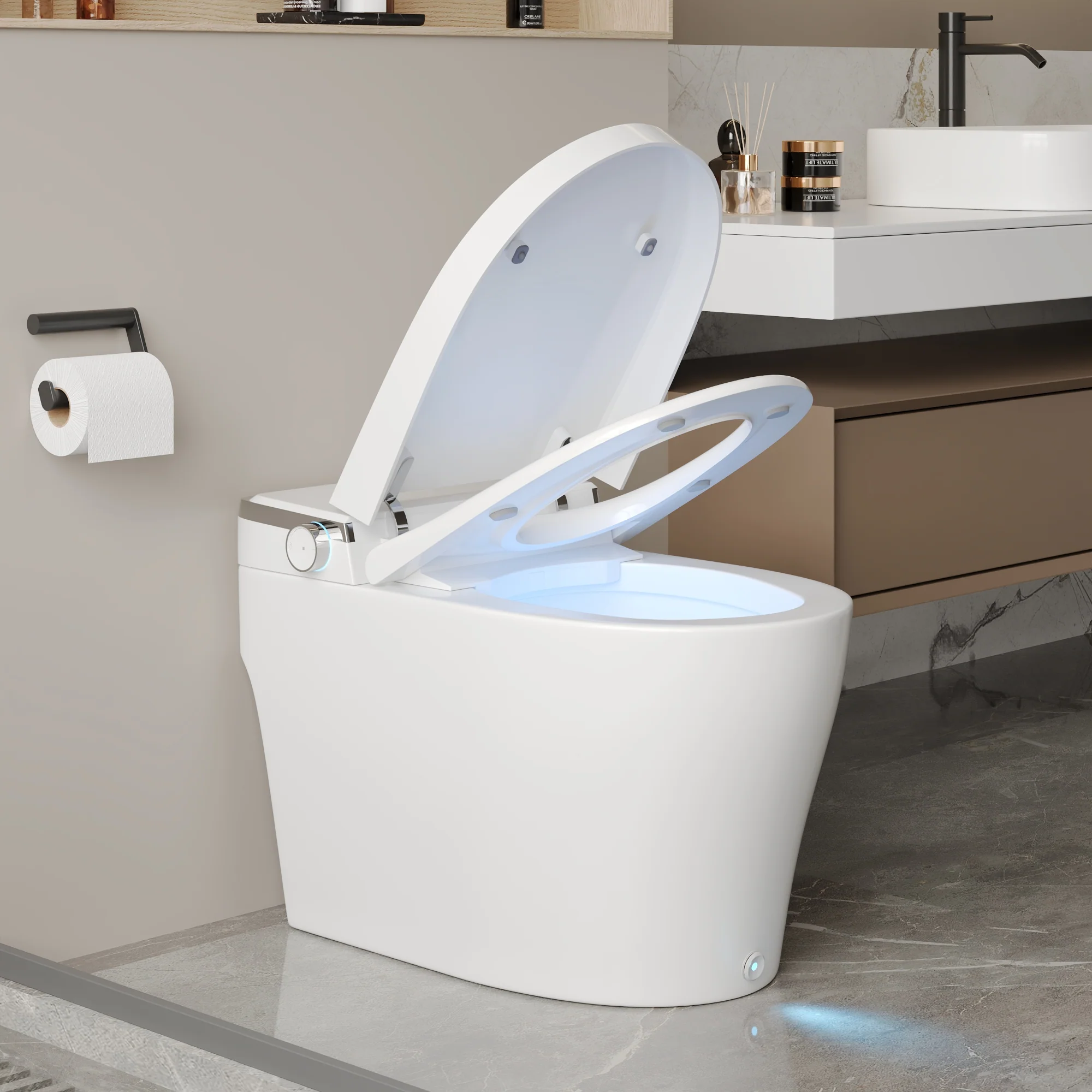 DeerValley DV-1S0029/V1/V3 Tankless Elongated Smart Toilet, One-Piece Elongated Smart Toilet with Foot Kick Flush (Seat Included) - Image 20