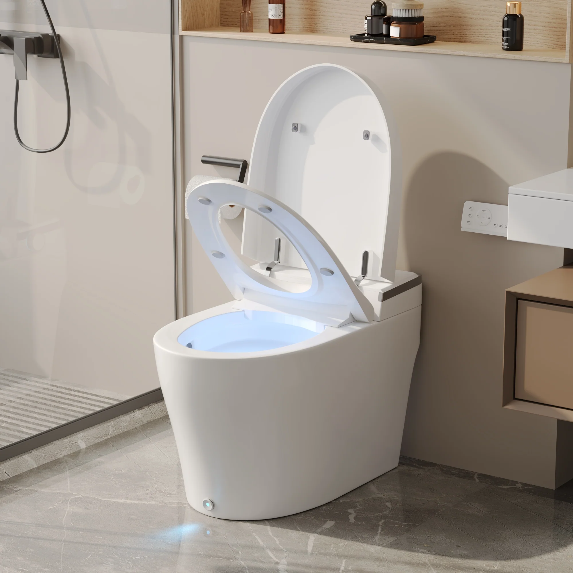 DeerValley DV-1S0029/V1/V3 Tankless Elongated Smart Toilet, One-Piece Elongated Smart Toilet with Foot Kick Flush (Seat Included) - Image 21