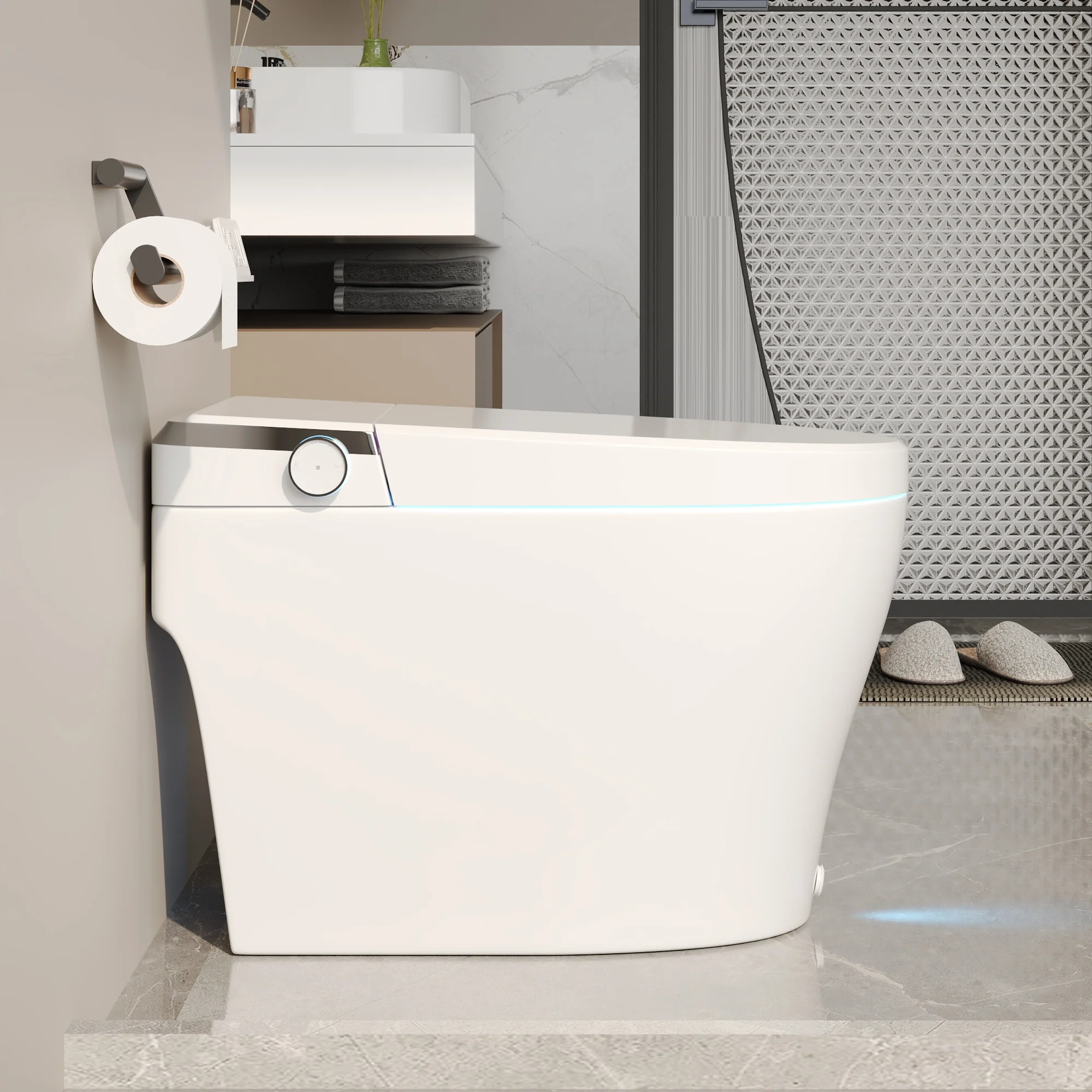 DeerValley DV-1S0029/V1/V3 Tankless Elongated Smart Toilet, One-Piece Elongated Smart Toilet with Foot Kick Flush (Seat Included) - Image 22