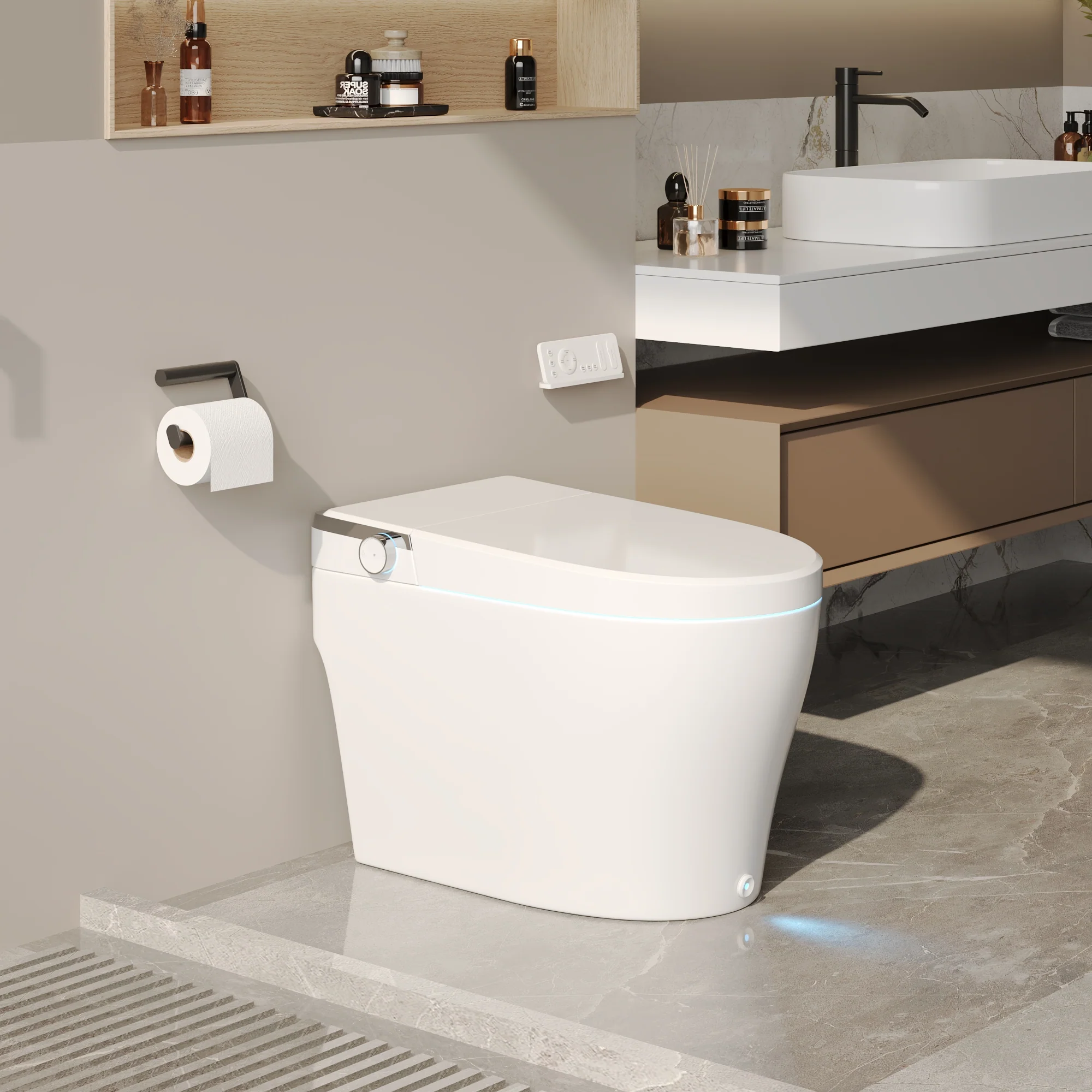 DeerValley DV-1S0029/V1/V3 Tankless Elongated Smart Toilet, One-Piece Elongated Smart Toilet with Foot Kick Flush (Seat Included) - Image 23