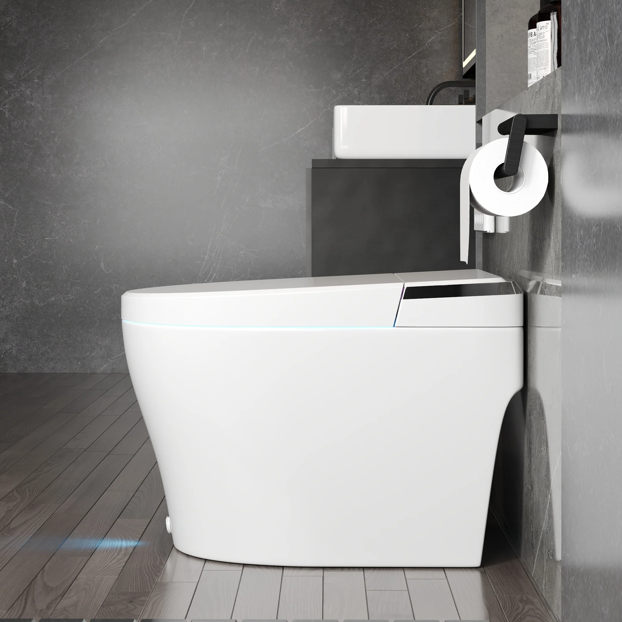 DeerValley DV-1S0029/V1/V3 Tankless Elongated Smart Toilet, One-Piece Elongated Smart Toilet with Foot Kick Flush (Seat Included) - Image 24