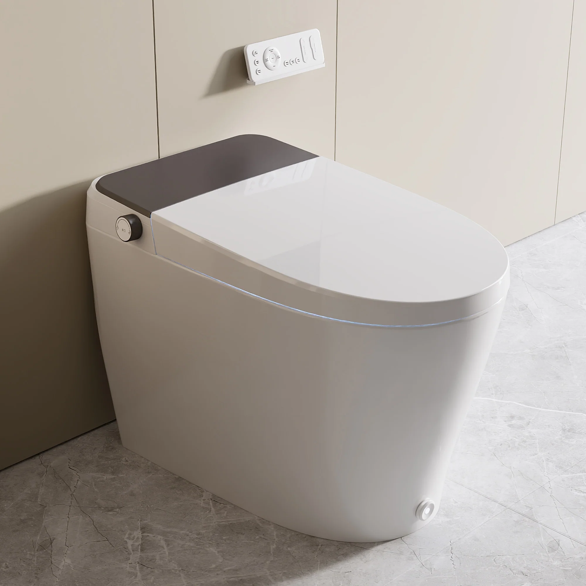 DeerValley DV-1S0029/V1/V3 Tankless Elongated Smart Toilet, One-Piece Elongated Smart Toilet with Foot Kick Flush (Seat Included) - Image 27