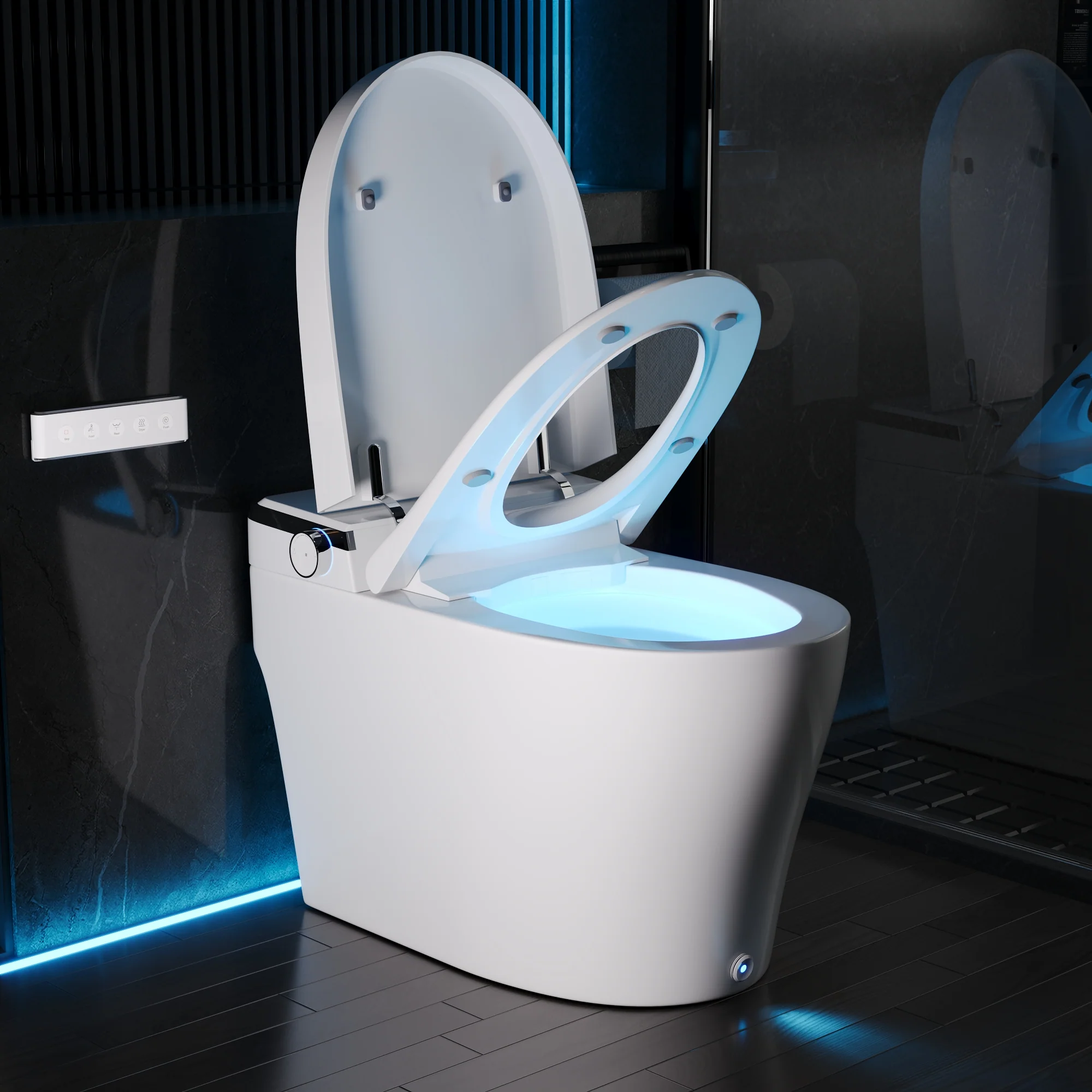 DeerValley DV-1S0029/V1/V3 Tankless Elongated Smart Toilet, One-Piece Elongated Smart Toilet with Foot Kick Flush (Seat Included) - Image 3