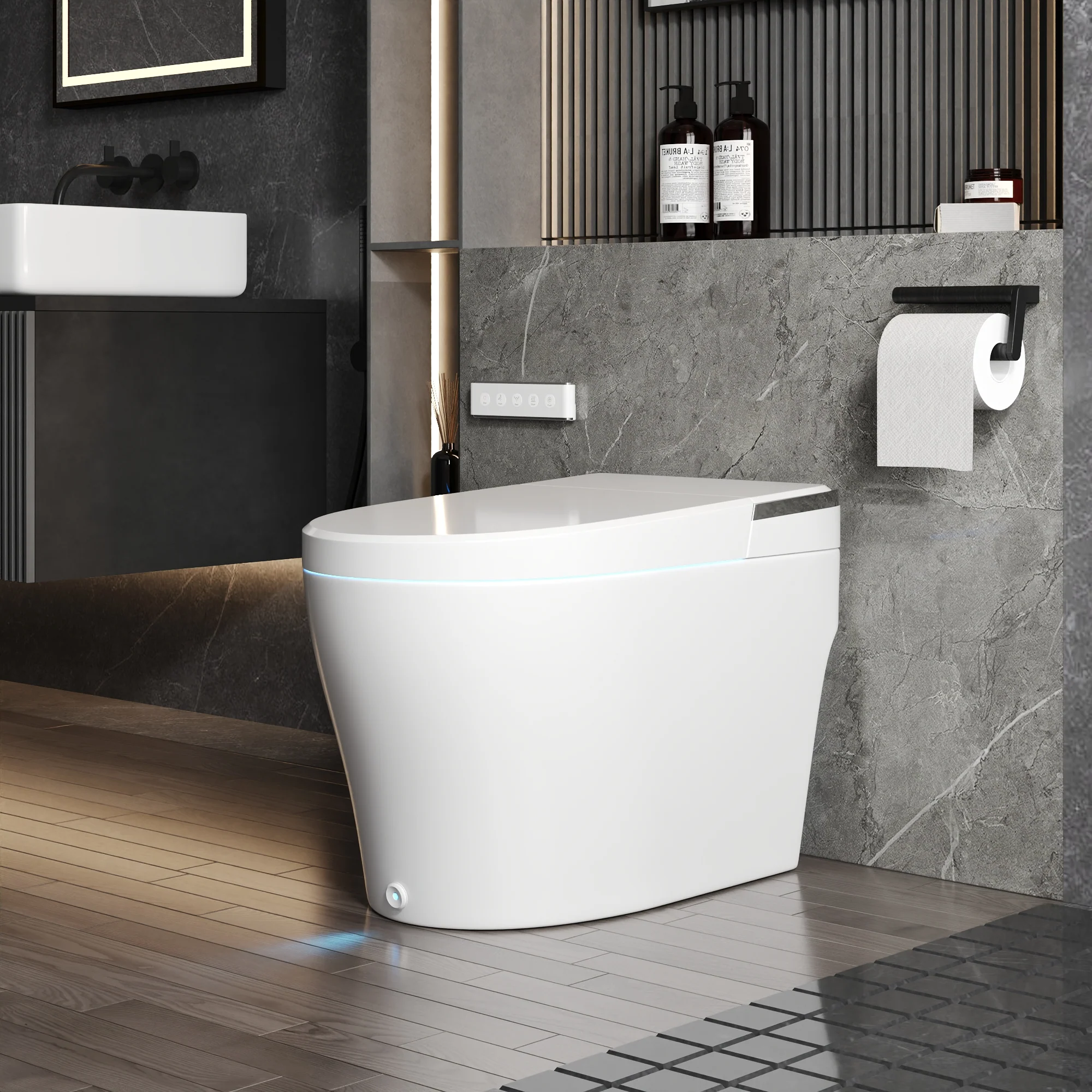 DeerValley DV-1S0029/V1/V3 Tankless Elongated Smart Toilet, One-Piece Elongated Smart Toilet with Foot Kick Flush (Seat Included) - Image 5