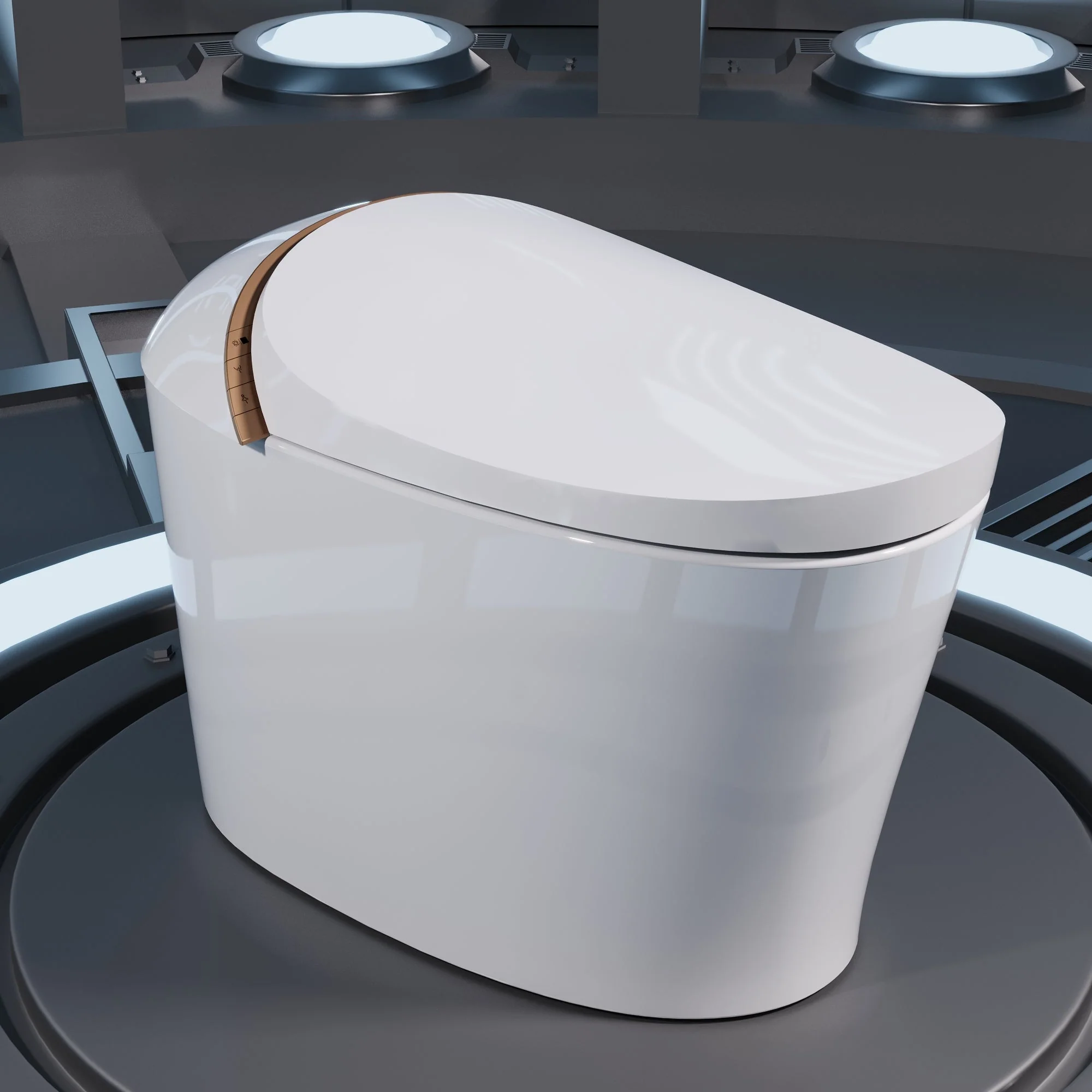 DeerValley DV-1S0160/V1/V3 Tankless Elongated Smart Toilet with Off-Seat Flush/Foot Sensor Flush, Automatic Tankless Toilet with Heated Seat, Warm Water Cleaning, Warm Air dryer - Image 17