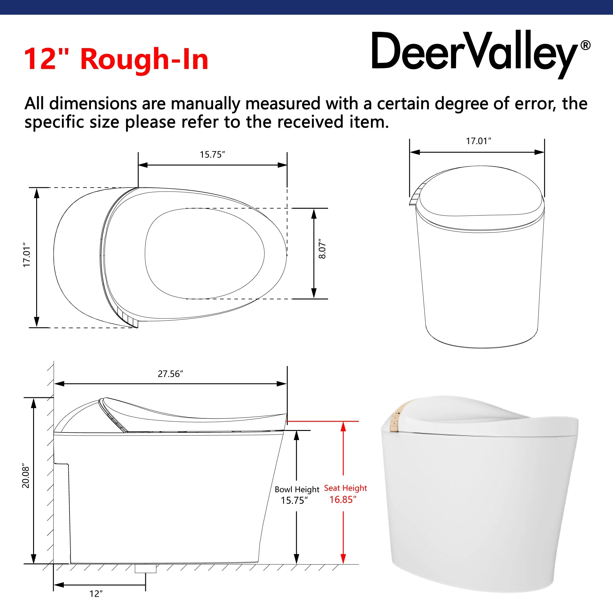 DeerValley DV-1S0160-V3 Smart Toilet with Balanced Comfort & Design, Upgraded Features - Image 8