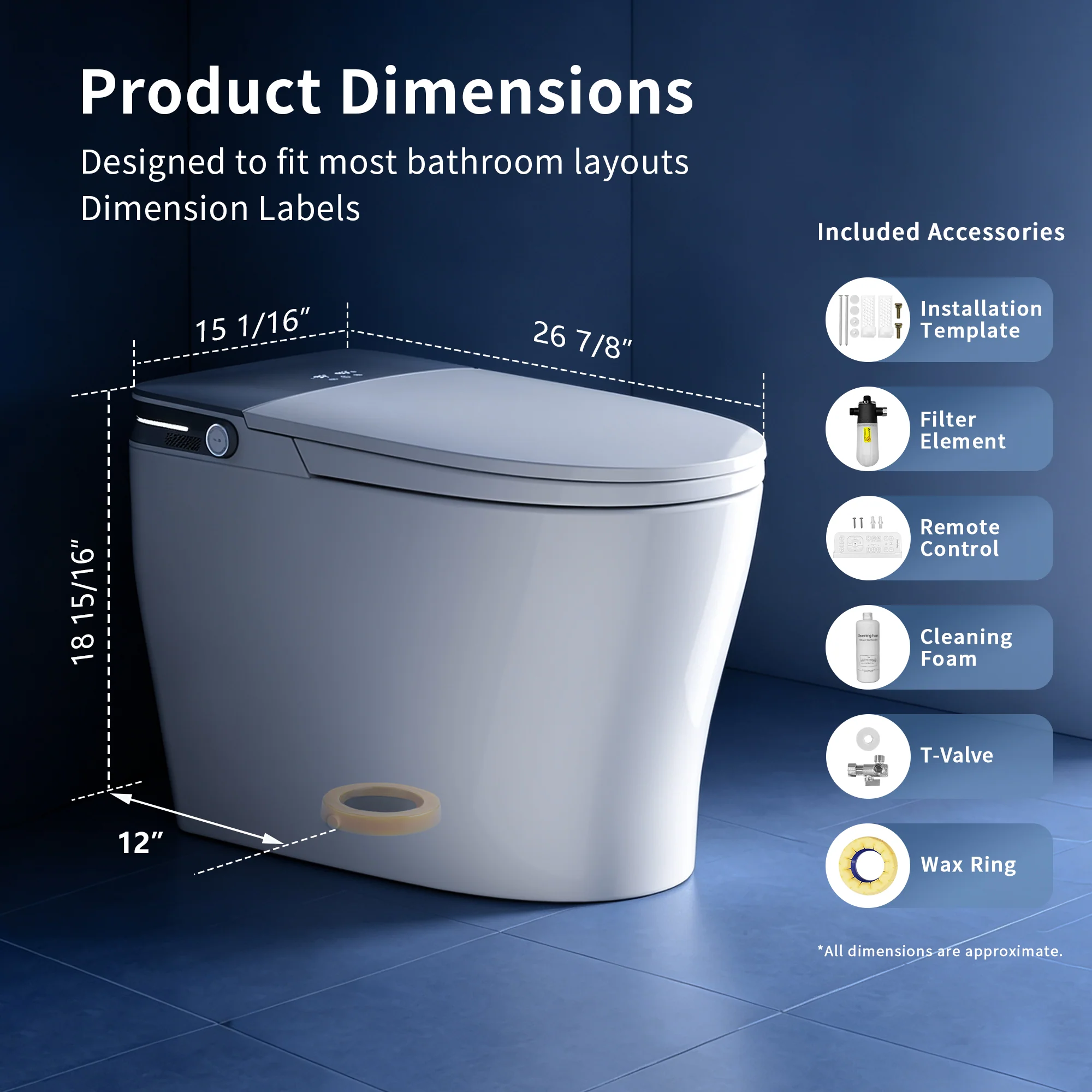 DeerValley DV-1S0371-V3 ADA Smart Toilet with Foam Shield & Powerful 1000 MAP Flush - Image 12