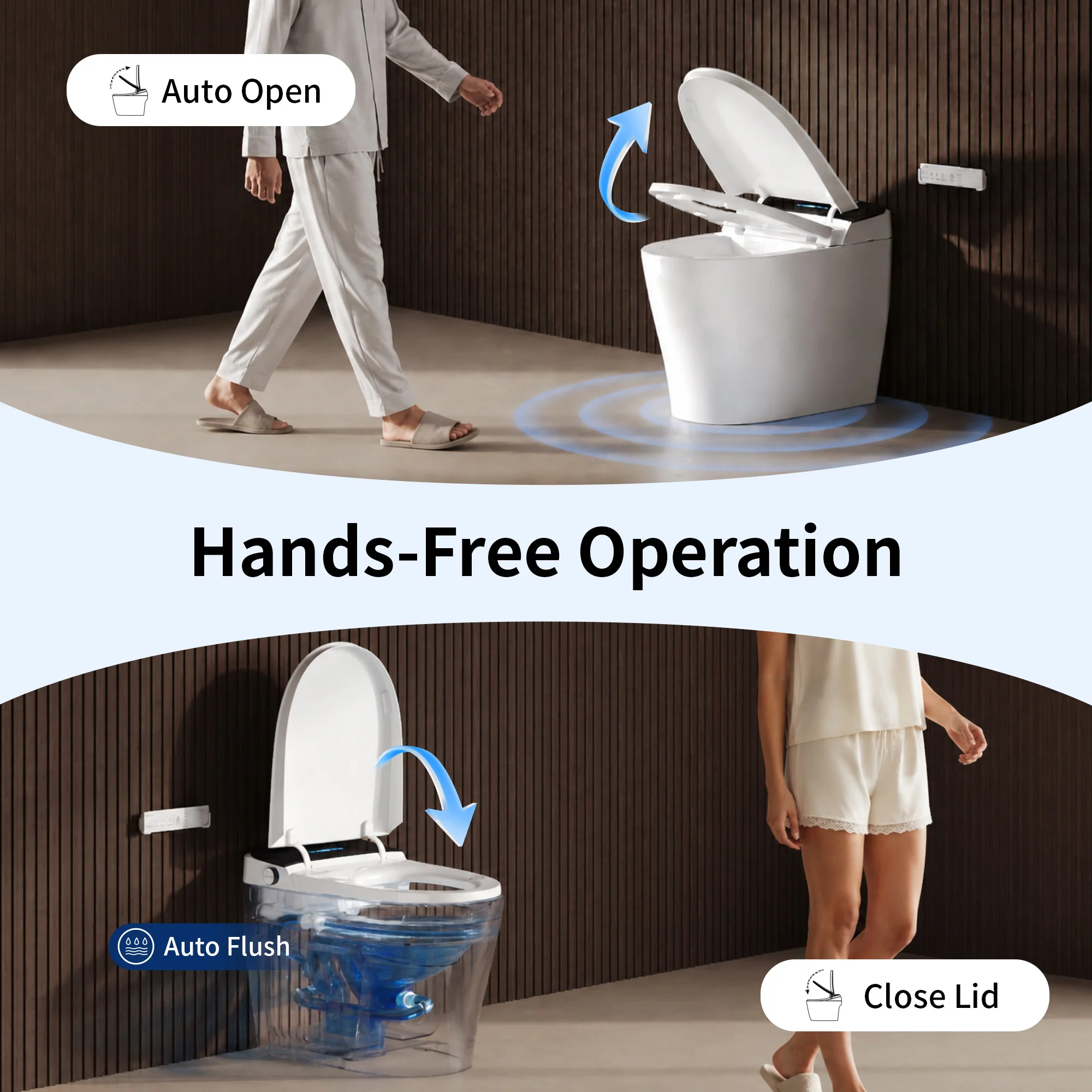 DeerValley DV-1S0450 Intelligent Elongated Toilet: Siphon Jet Flush with Integrated Bidet & Remote Control - Image 10