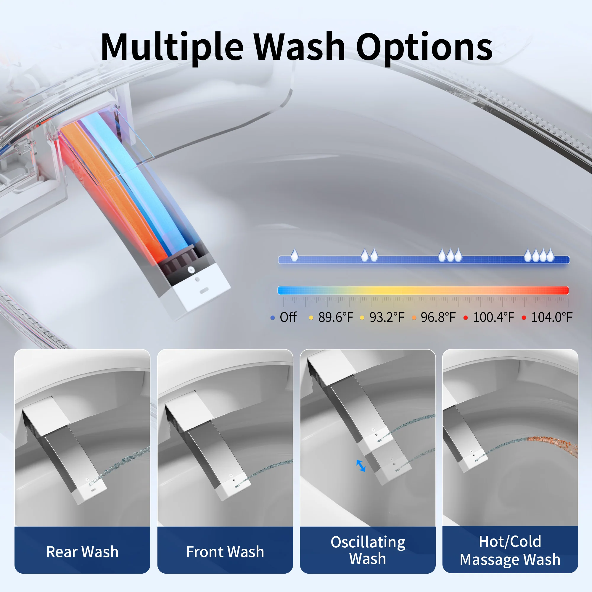 DeerValley DV-1S0450 Intelligent Elongated Toilet: Siphon Jet Flush with Integrated Bidet & Remote Control - Image 11