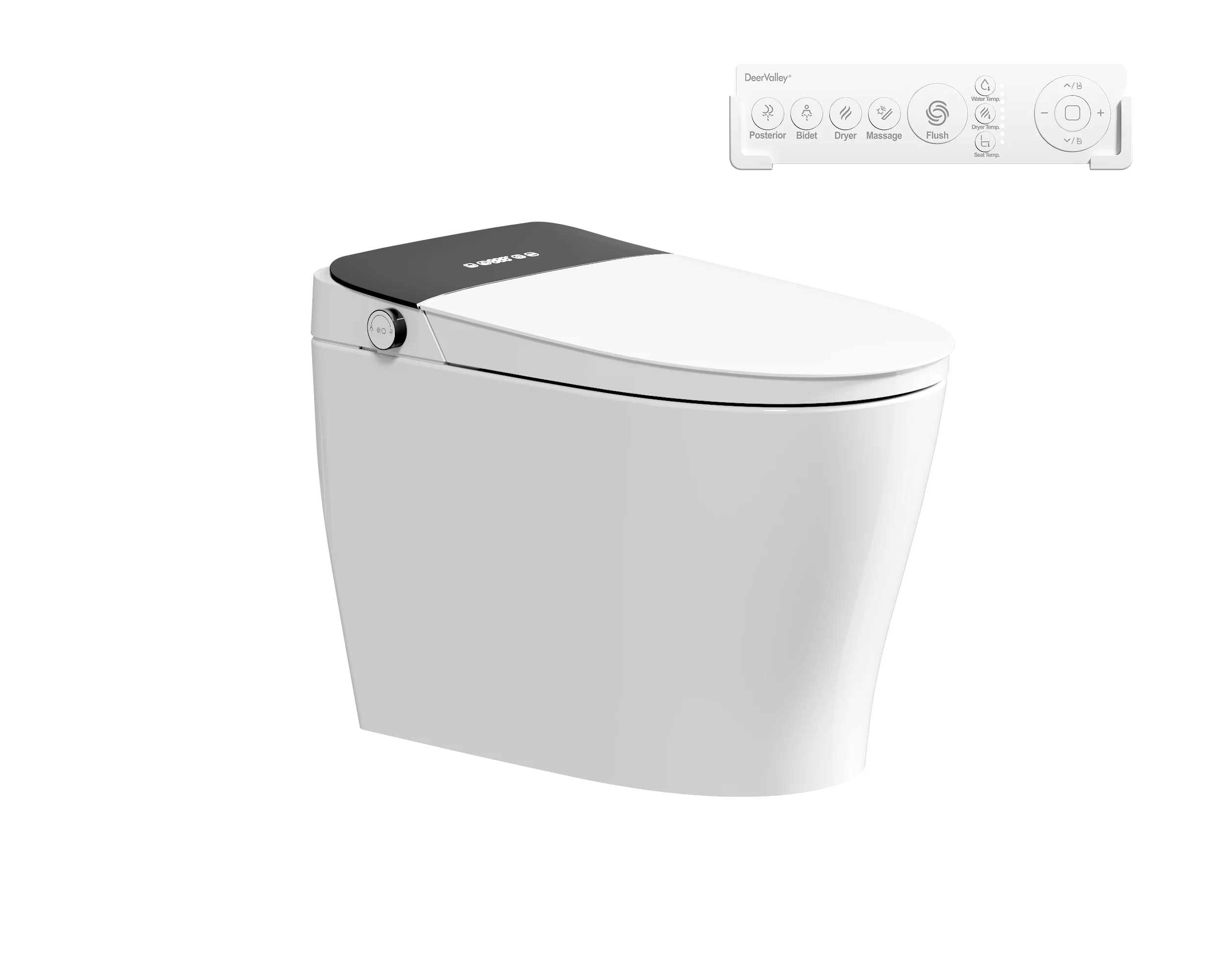 DeerValley DV-1S0450 Intelligent Elongated Toilet: Siphon Jet Flush with Integrated Bidet & Remote Control - Image 2