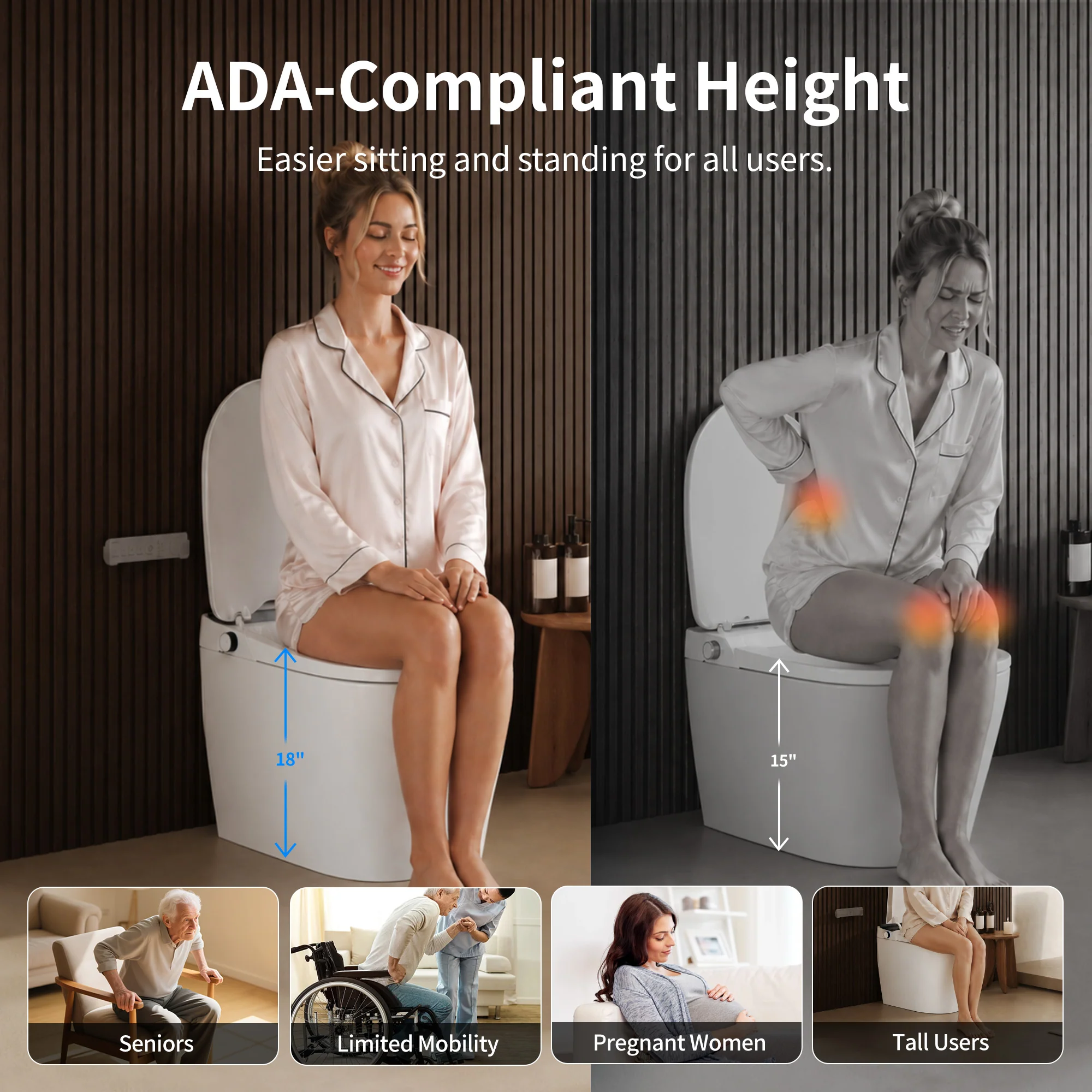 DeerValley DV-1S0450 Intelligent Elongated Toilet: Siphon Jet Flush with Integrated Bidet & Remote Control - Image 7