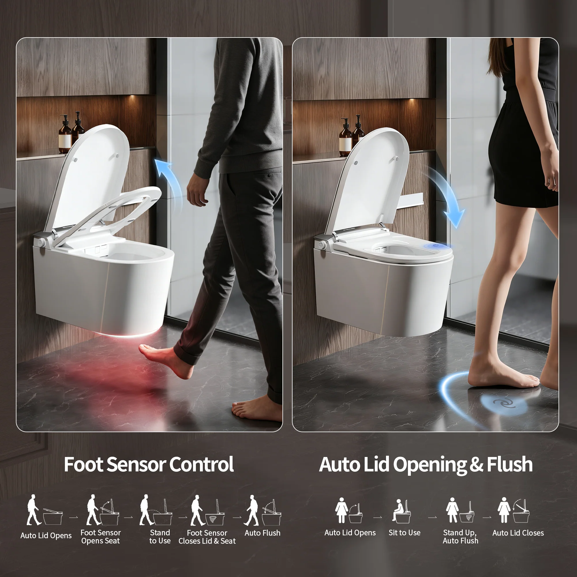 DeerValley DV-1S0455 Wall Hung Smart Toilet – Auto Open/Close, Foam Shield & Foot Sensor - Image 6