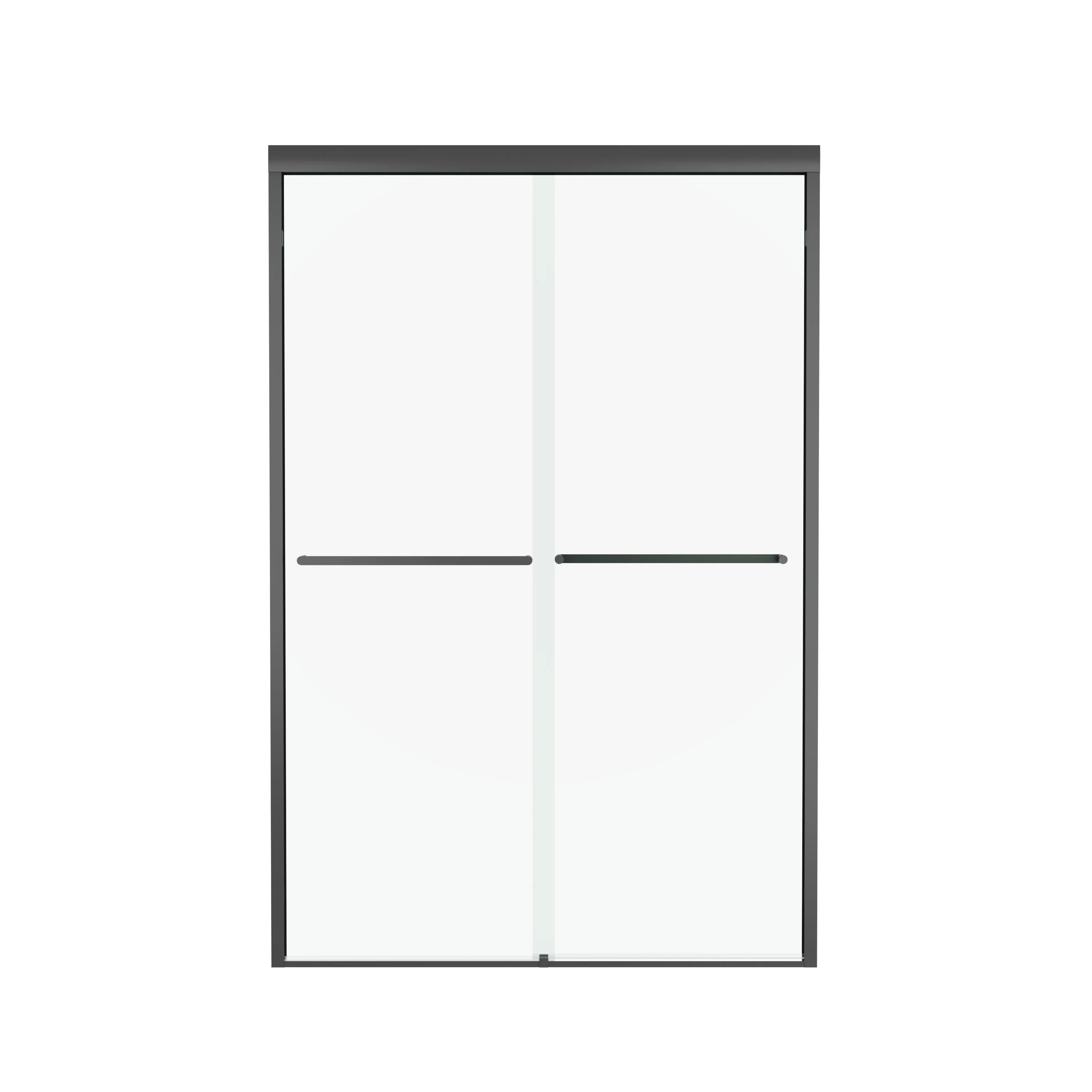 DeerValley DV-1SD0461B06 44"-48" W x 72" H Double Sliding Shower Door for Walk-In Showers, Framed Bypass Door with Easy-Clean 1/4" (6mm) Tempered Glass, Durable Aluminum Frame, Matte Black - Image 2