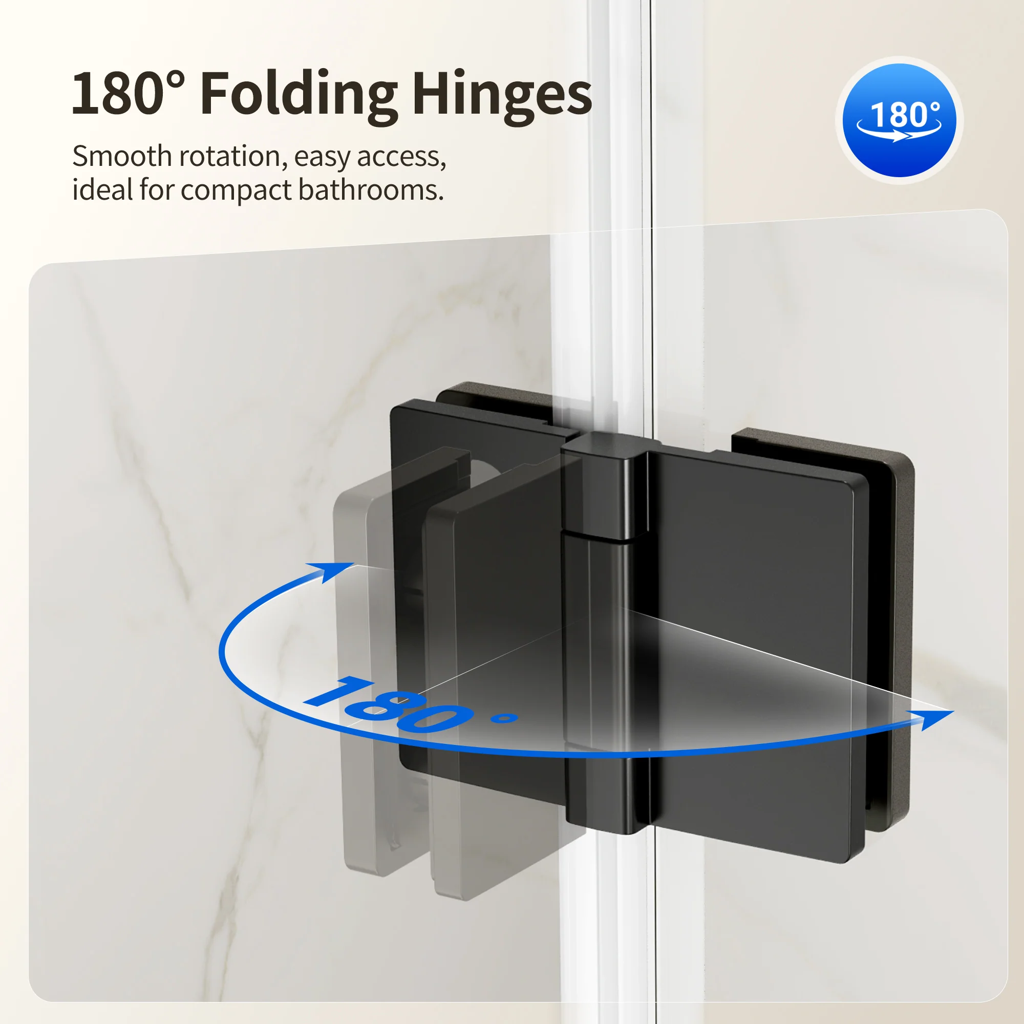 DeerValley DV-1SD0463B06 Bi-Fold Shower Door – 6mm Tempered Glass & Space-Saving - Image 2