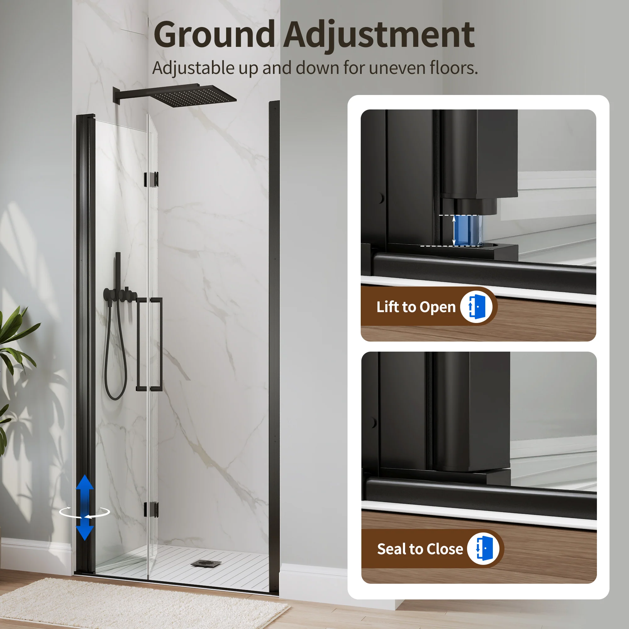 DeerValley DV-1SD0463B06 Bi-Fold Shower Door – 6mm Tempered Glass & Space-Saving - Image 8