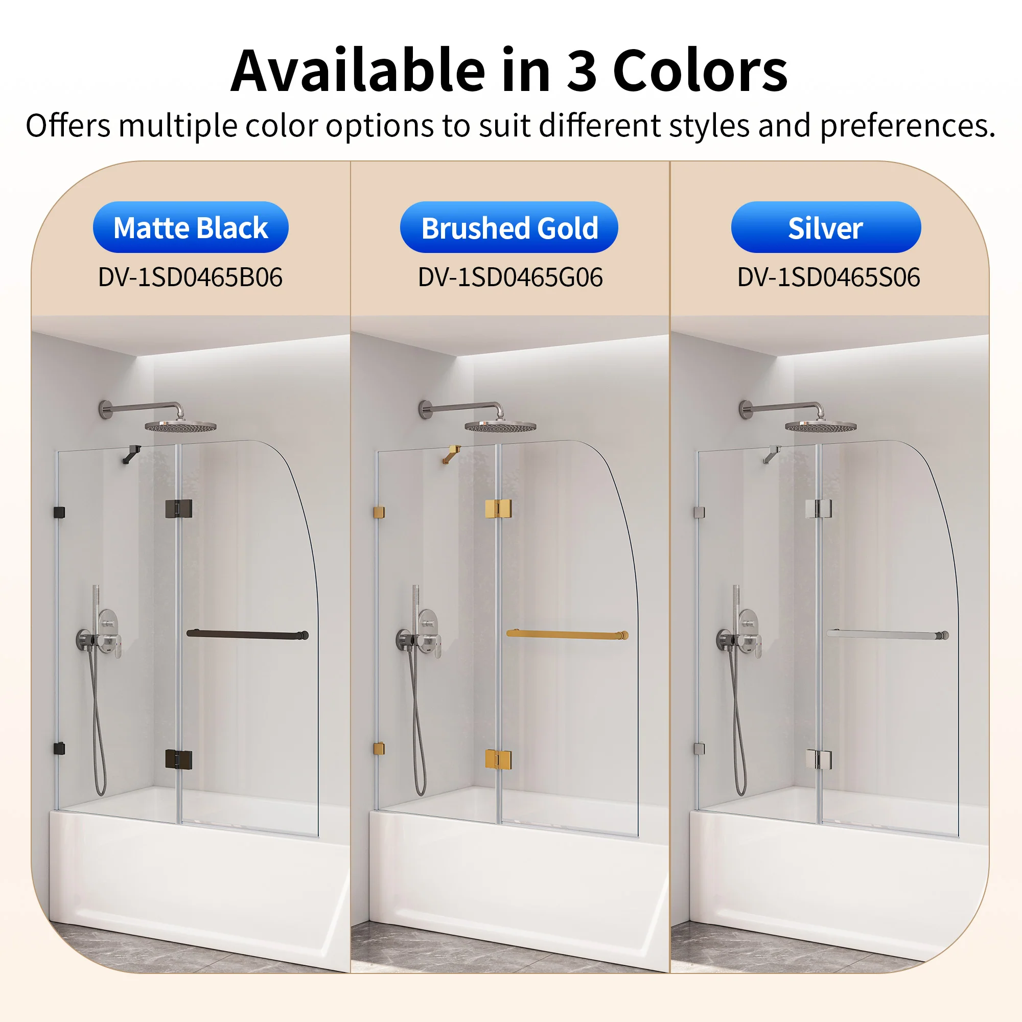 DeerValley DV-1SD0465B06 48" Frameless Bathtub Door, EasyClean & Towel Bar - Image 11